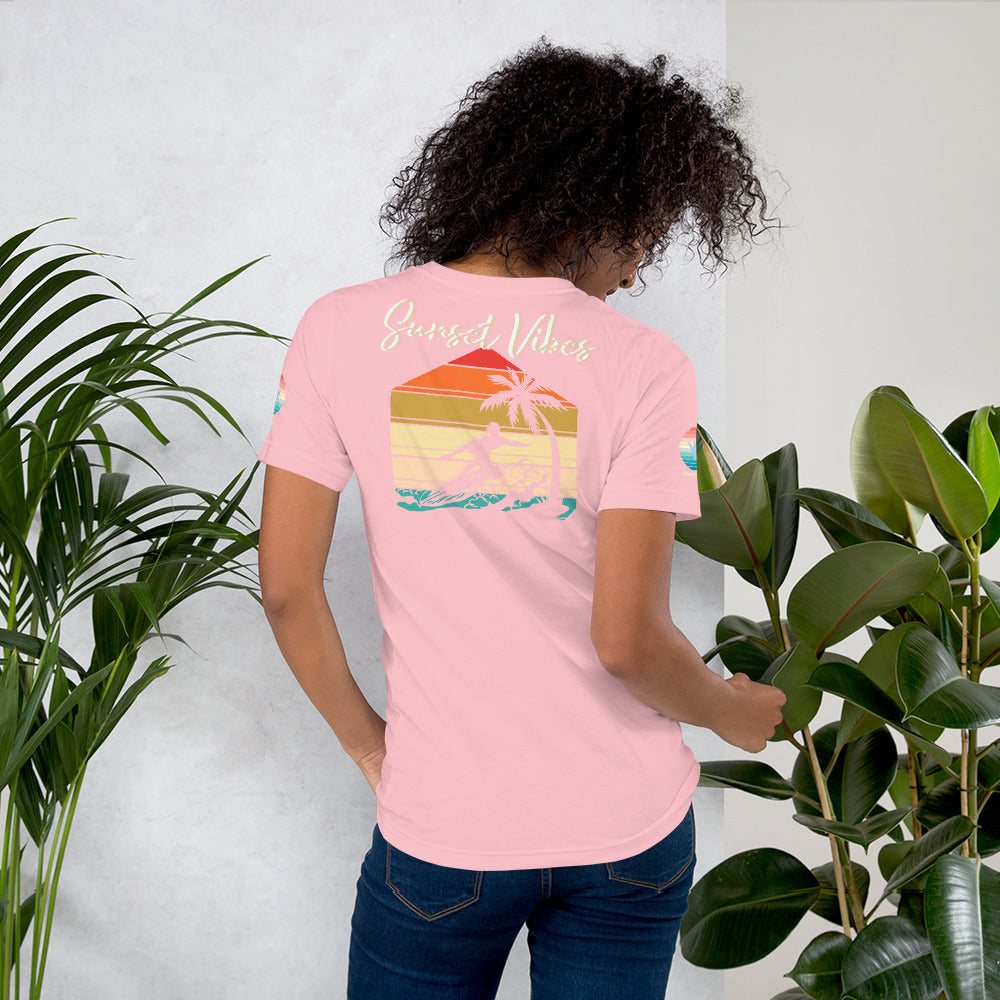 Sunset Vibes Beach Surf Creation 1.0 - Unisex t-shirt Pastel
