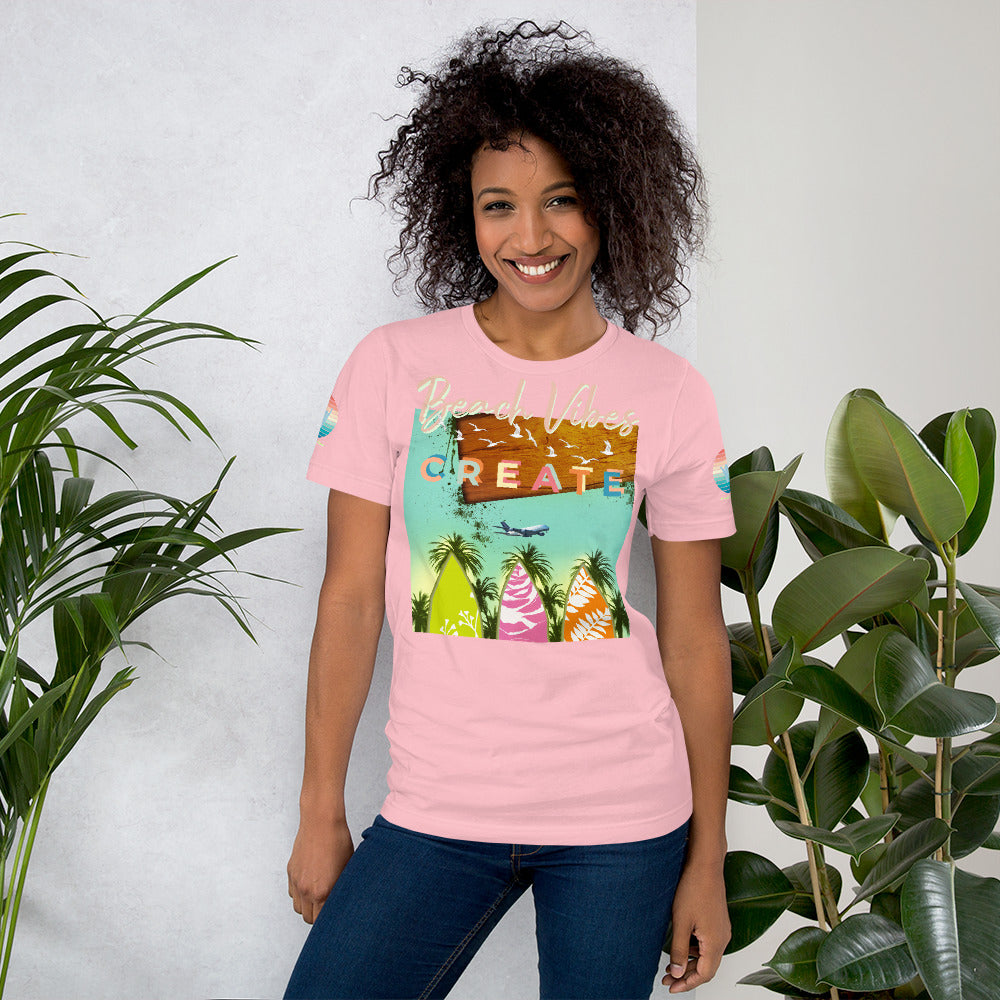 Sunset Vibes Beach Surf Creation 1.0 - Unisex t-shirt Pastel