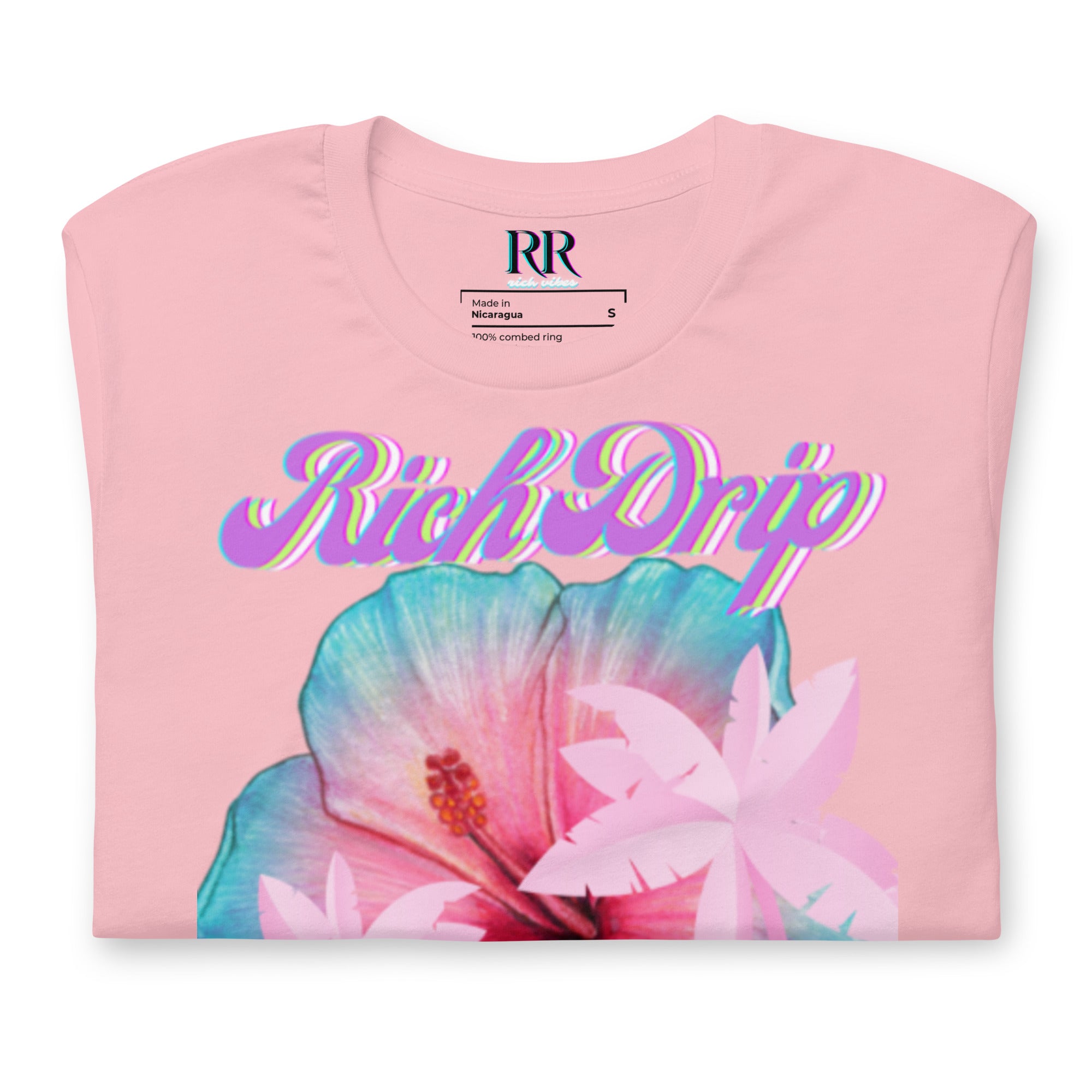 RV Rich Drip Her King Tropical Pink Palm Tree - Unisex t-shirt Pink