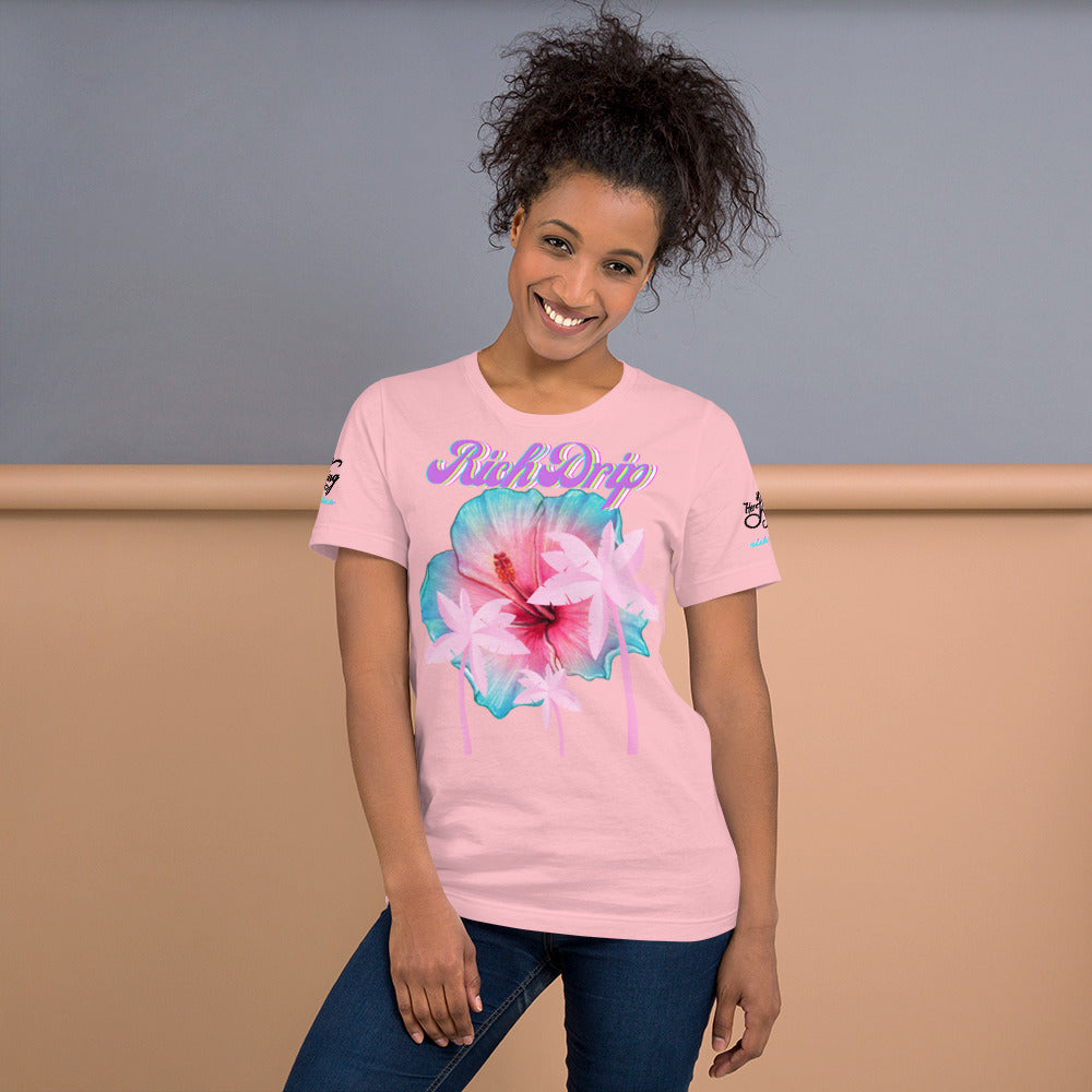 RV Rich Drip Her King Tropical Pink Palm Tree - Unisex t-shirt Pink