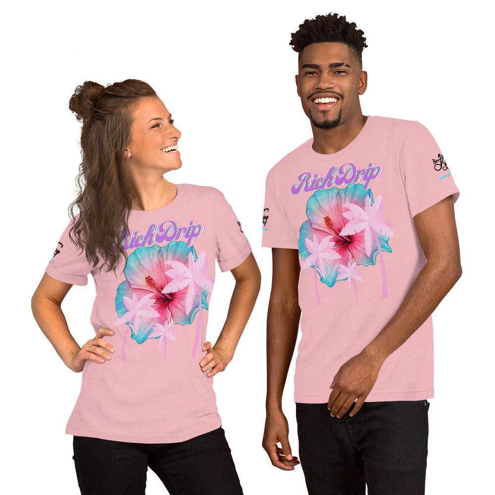 RV Rich Drip Her King Tropical Pink Palm Tree - Unisex t-shirt Pink