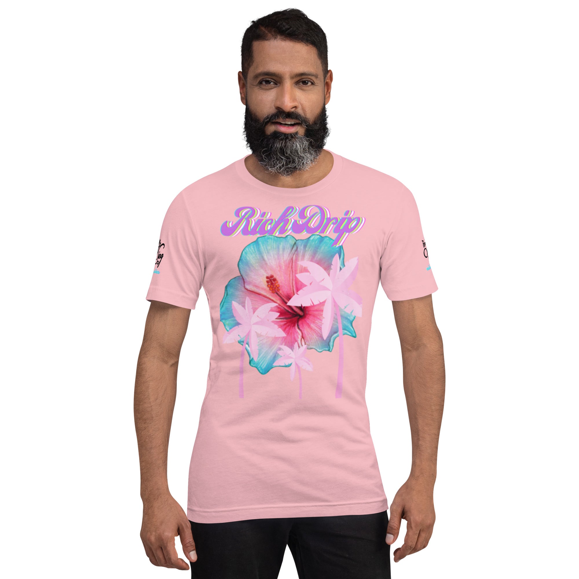 RV Rich Drip Her King Tropical Pink Palm Tree - Unisex t-shirt Pink