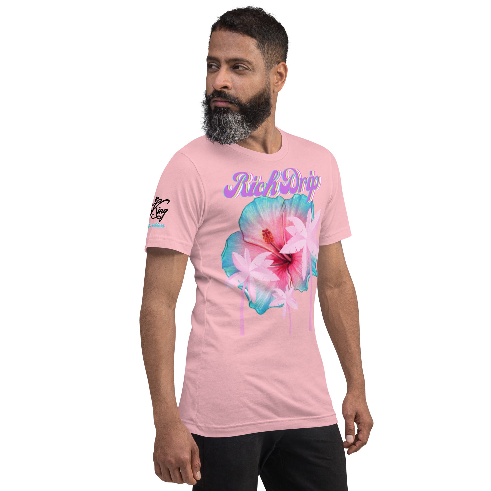 RV Rich Drip Her King Tropical Pink Palm Tree - Unisex t-shirt Pink