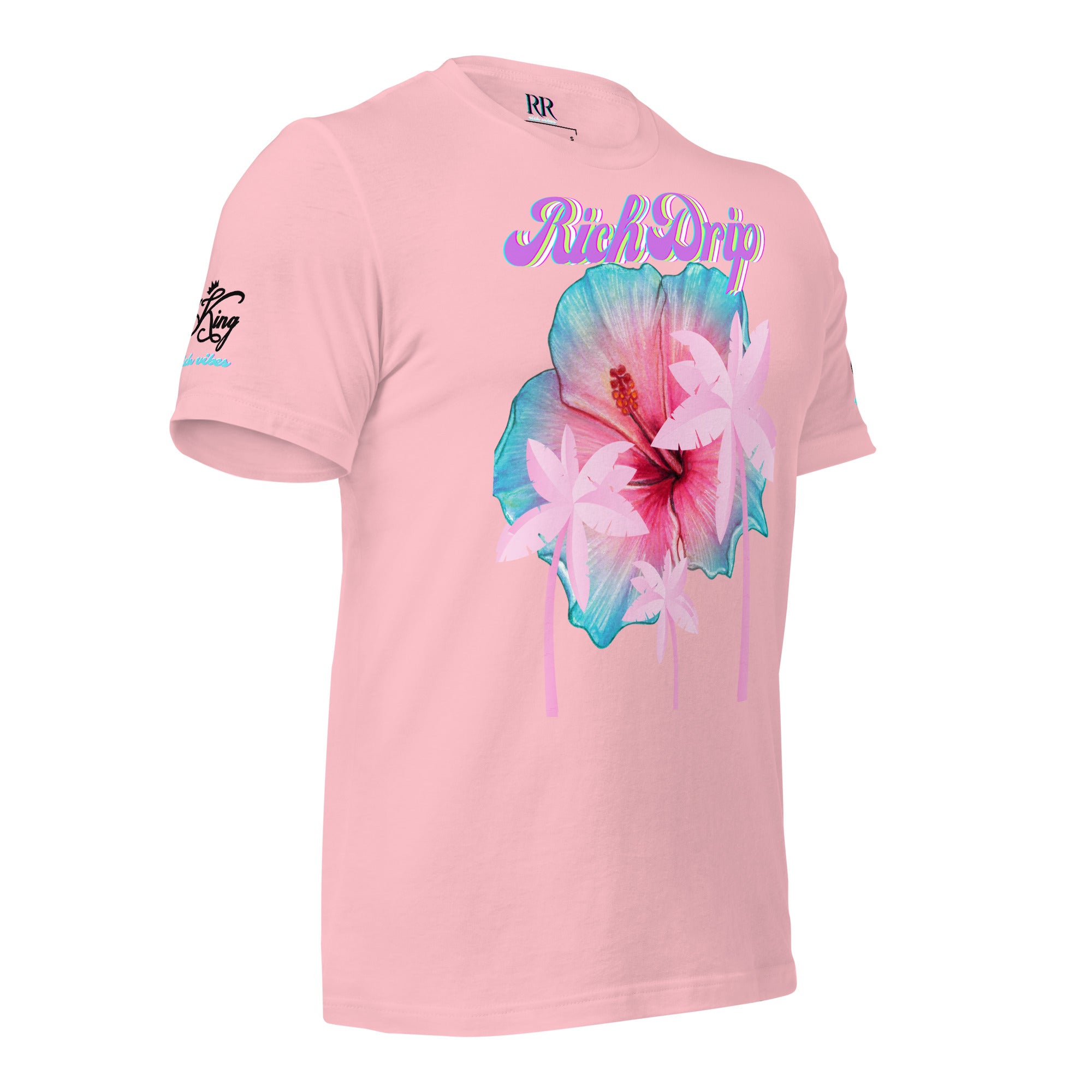 RV Rich Drip Her King Tropical Pink Palm Tree - Unisex t-shirt Pastel