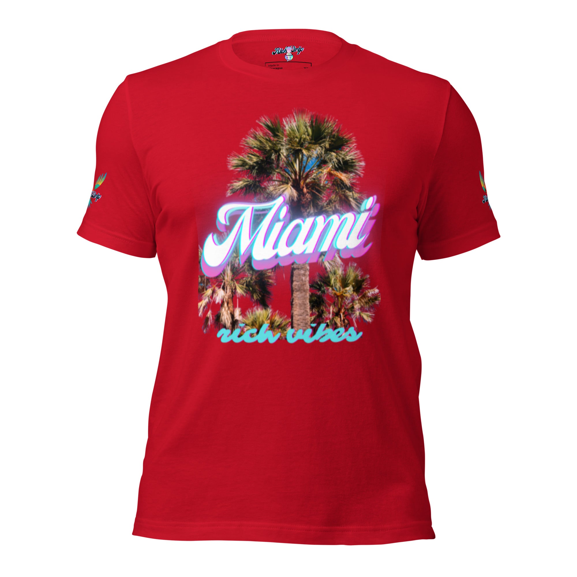 RV Rich Drip Miami Palm Tree Silhouette Red - Unisex t-shirt