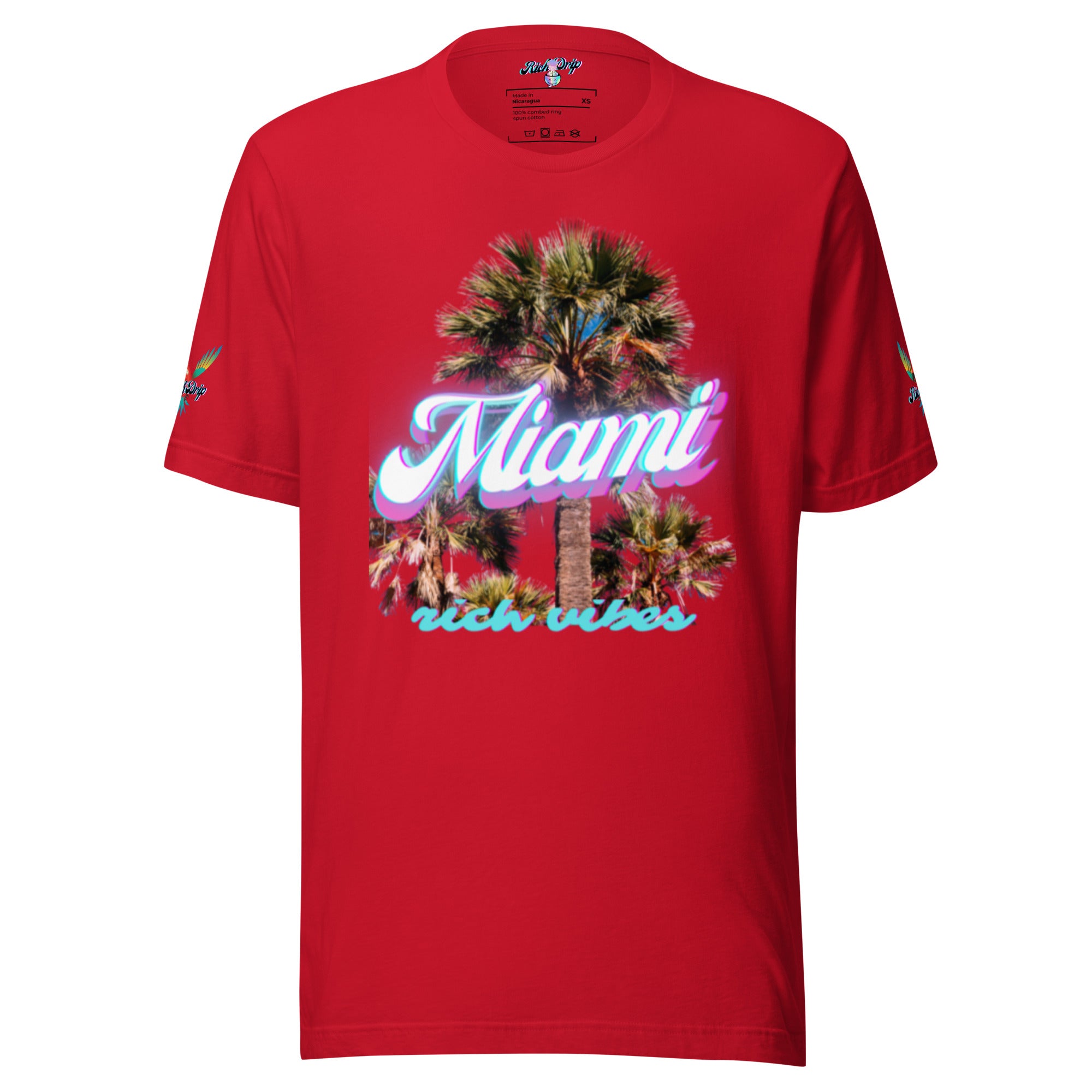 RV Rich Drip Miami Palm Tree Silhouette Red - Unisex t-shirt