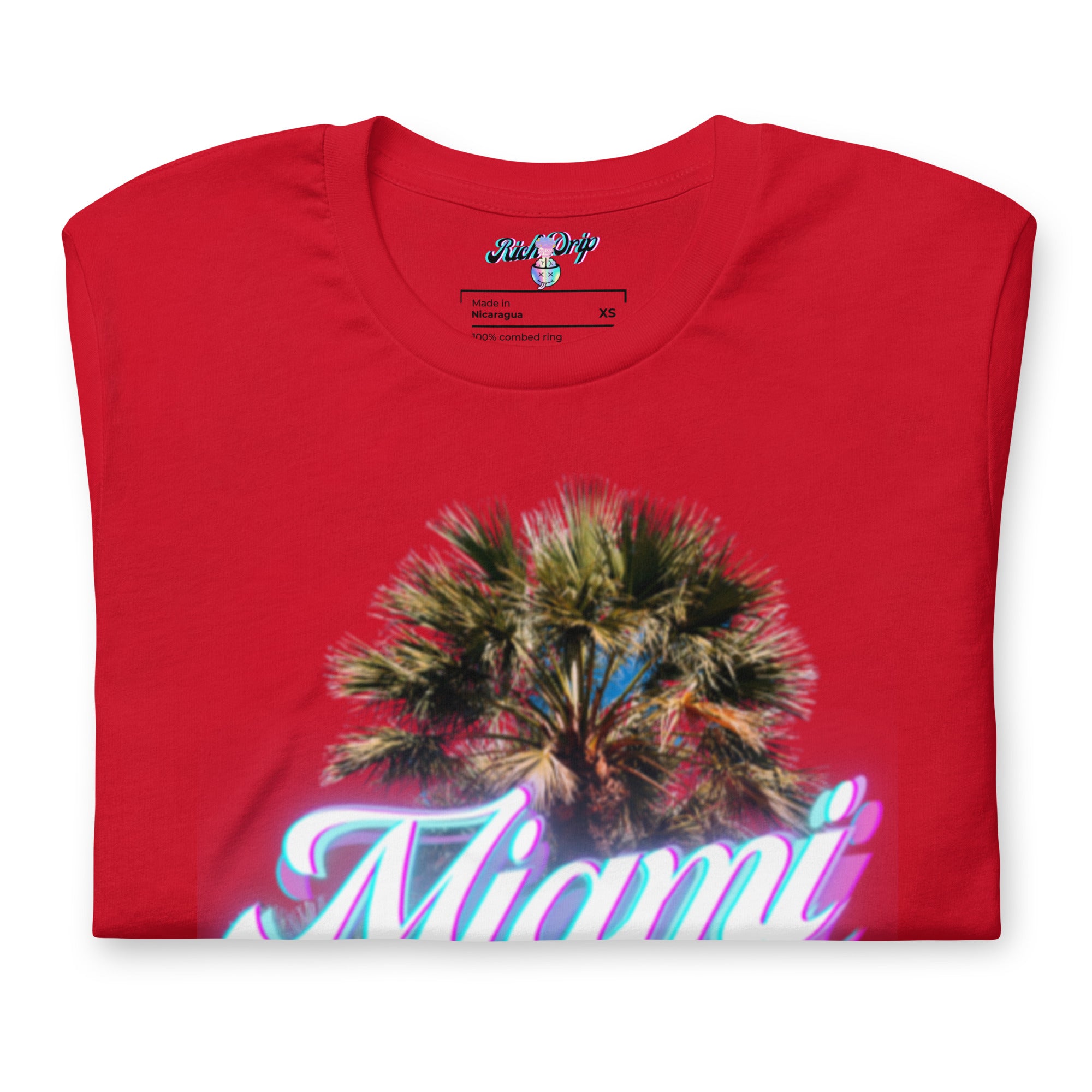 RV Rich Drip Miami Palm Tree Silhouette Red - Unisex t-shirt