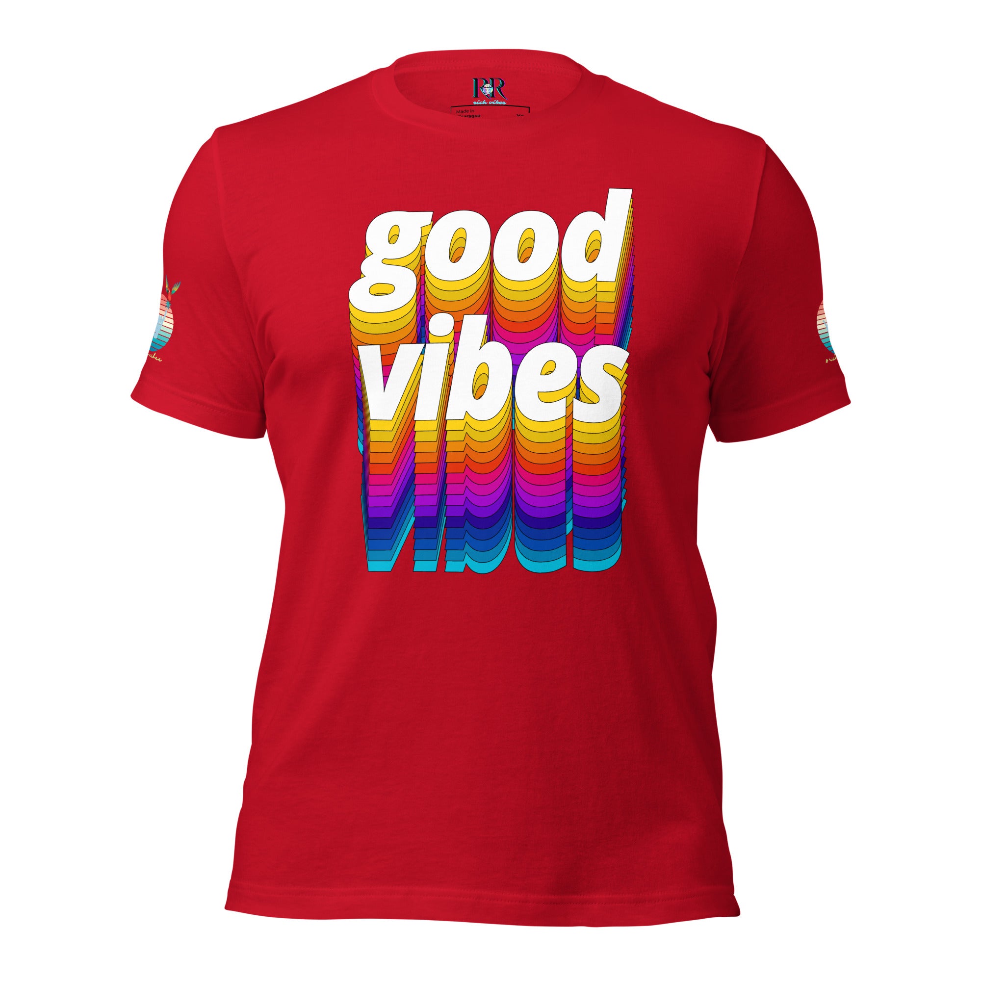 Rich Drip Good Vibes Multi Colored Circle - Unisex t-shirt Red