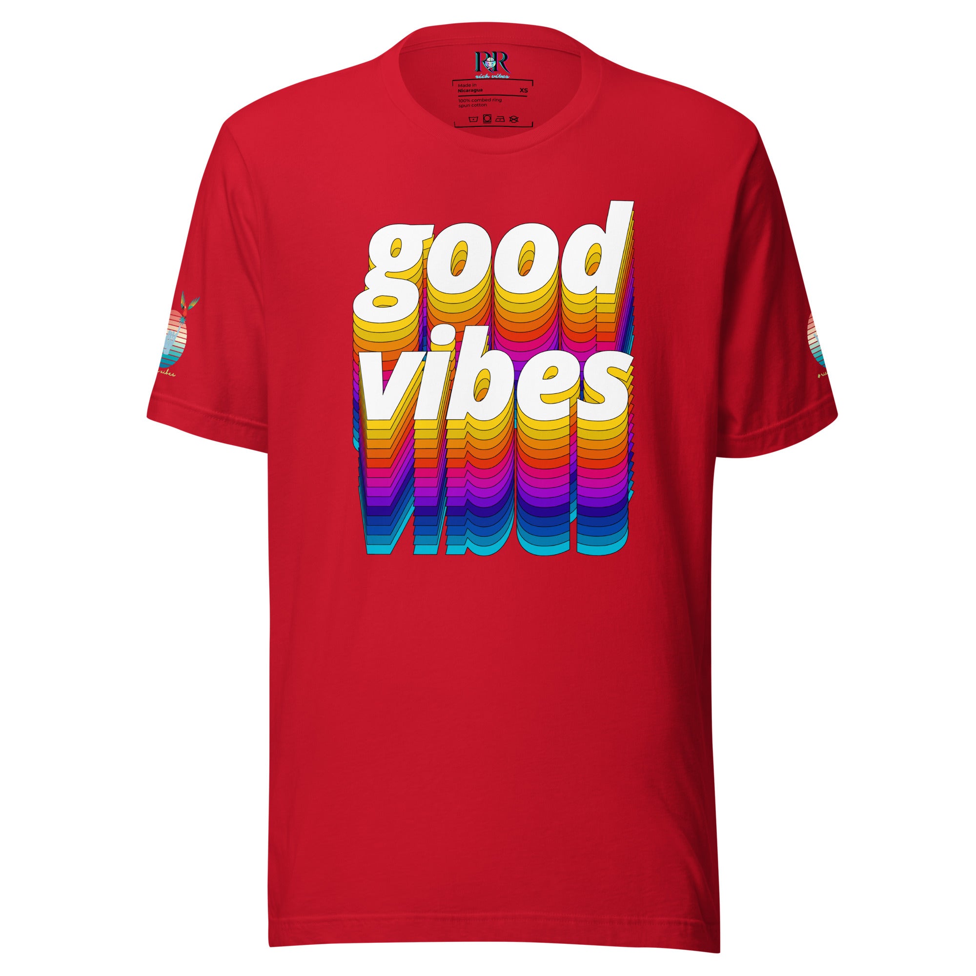 Rich Drip Good Vibes Multi Colored Circle - Unisex t-shirt Red