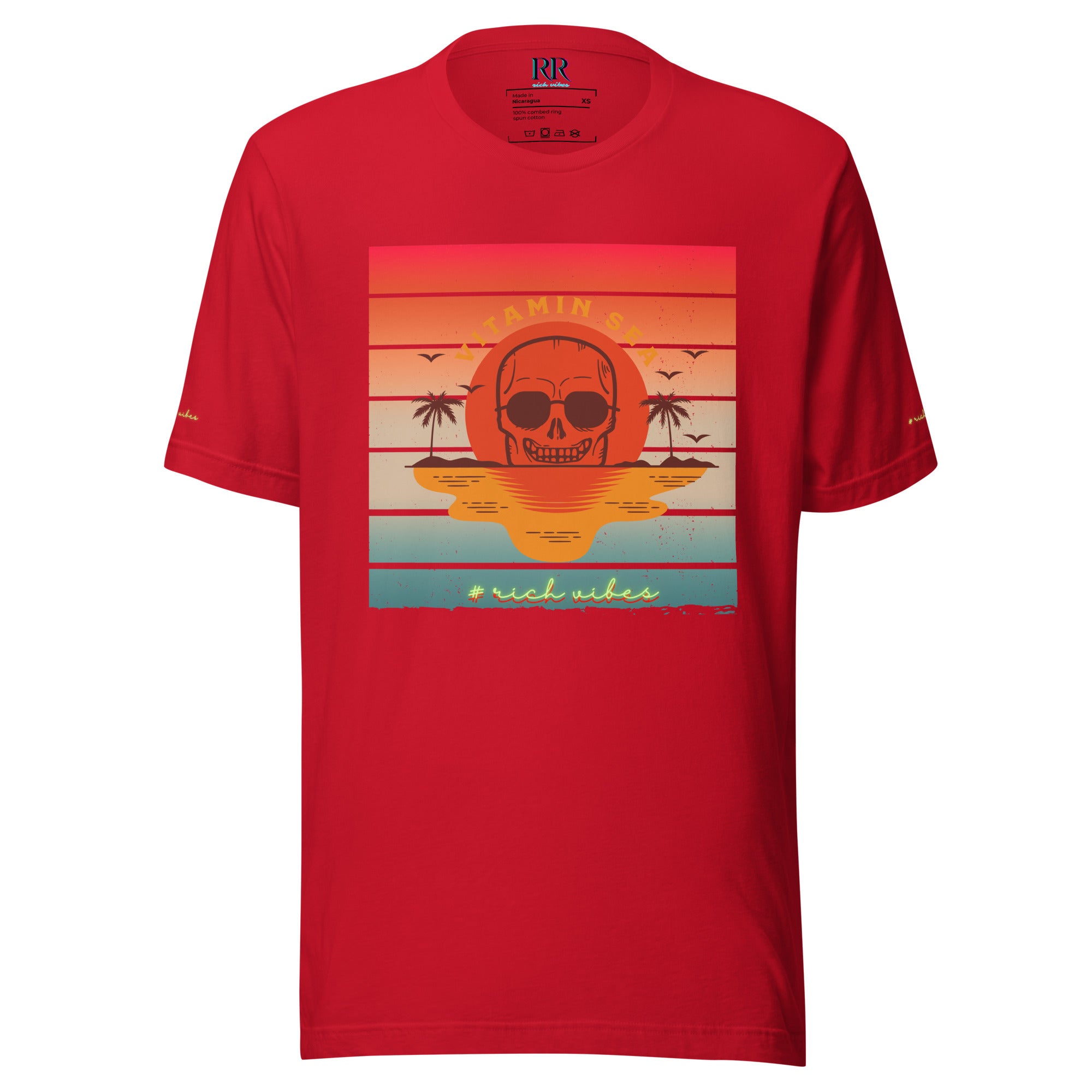 Rich Vibes Vitamin Sea Red - Unisex Staple T-Shirt | Bella + Canvas 3001