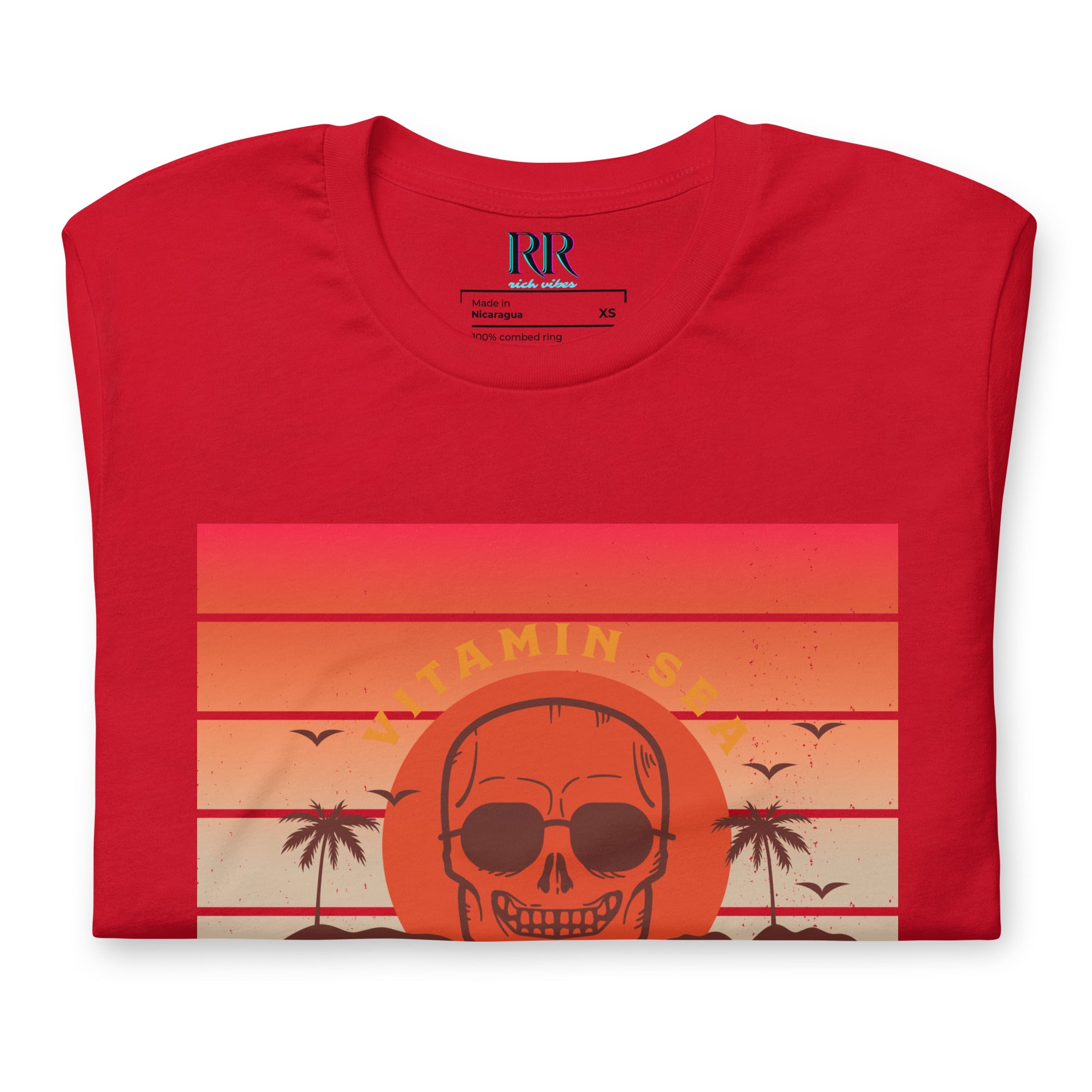 Rich Vibes Vitamin Sea Red - Unisex Staple T-Shirt | Bella + Canvas 3001