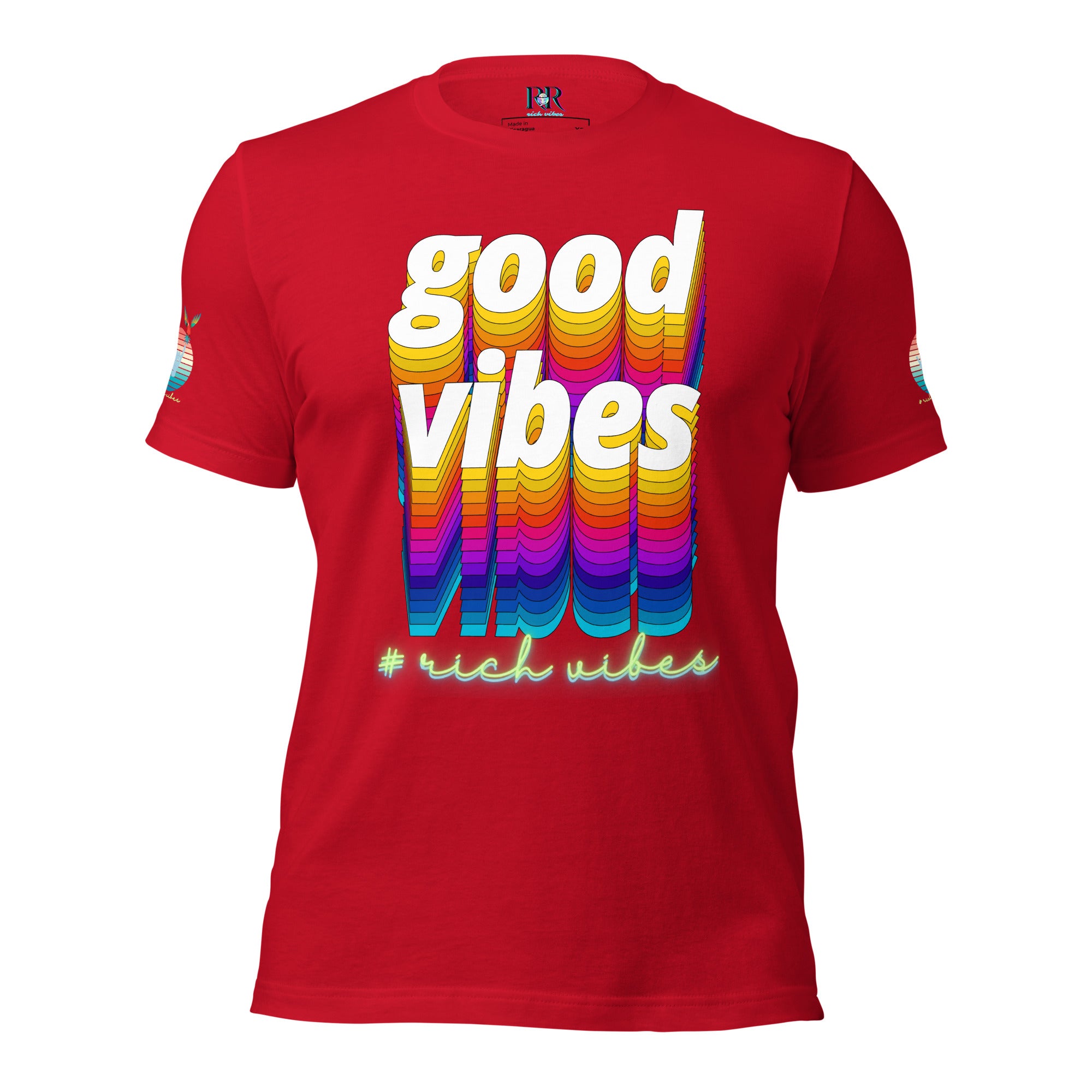 Rich Drip Good Vibes Multi Colored Circle 1.0 - Unisex t-shirt Red