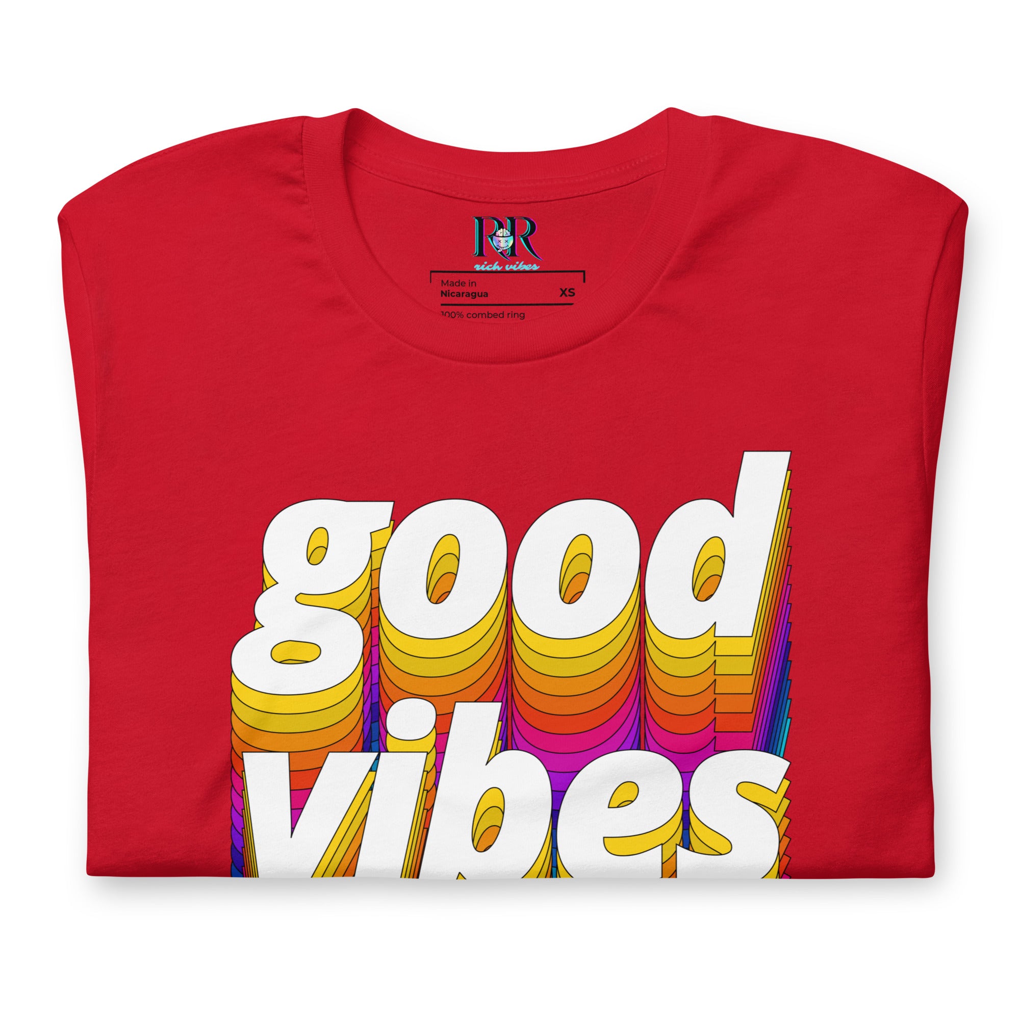 Rich Drip Good Vibes Multi Colored Circle 1.0 - Unisex t-shirt Red