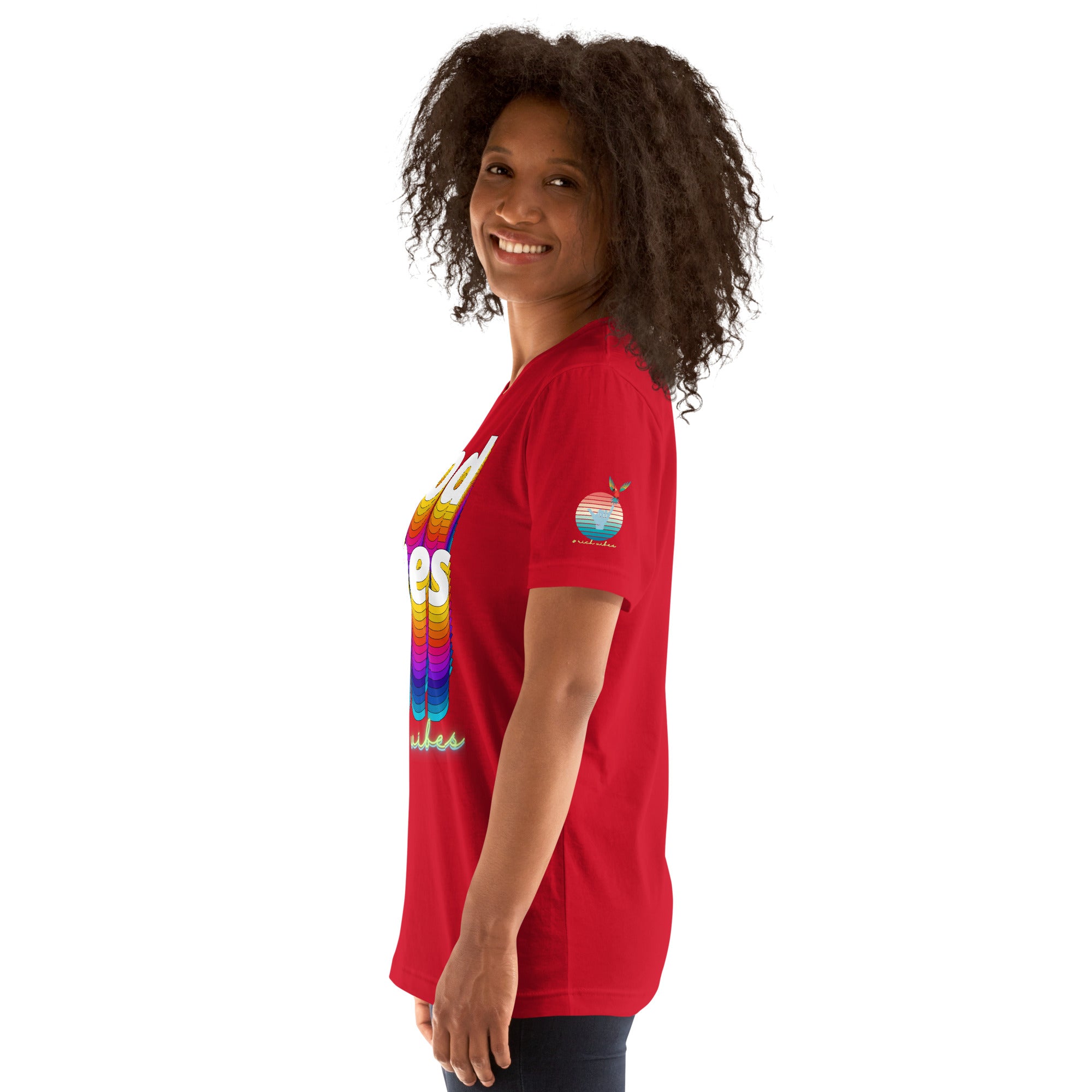 Rich Drip Good Vibes Multi Colored Circle 1.0 - Unisex t-shirt Red
