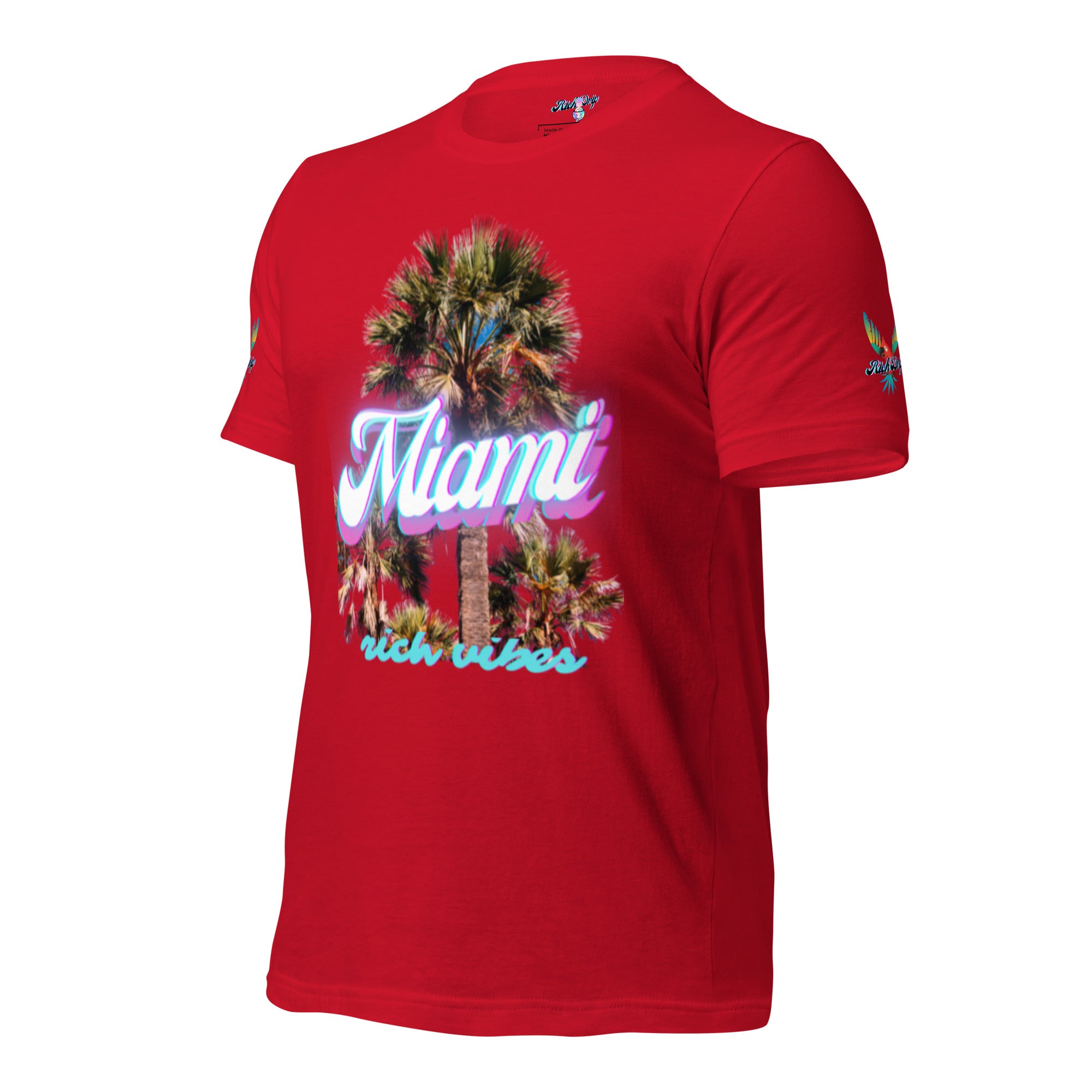 RV Rich Drip Miami Palm Tree Silhouette Red - Unisex t-shirt