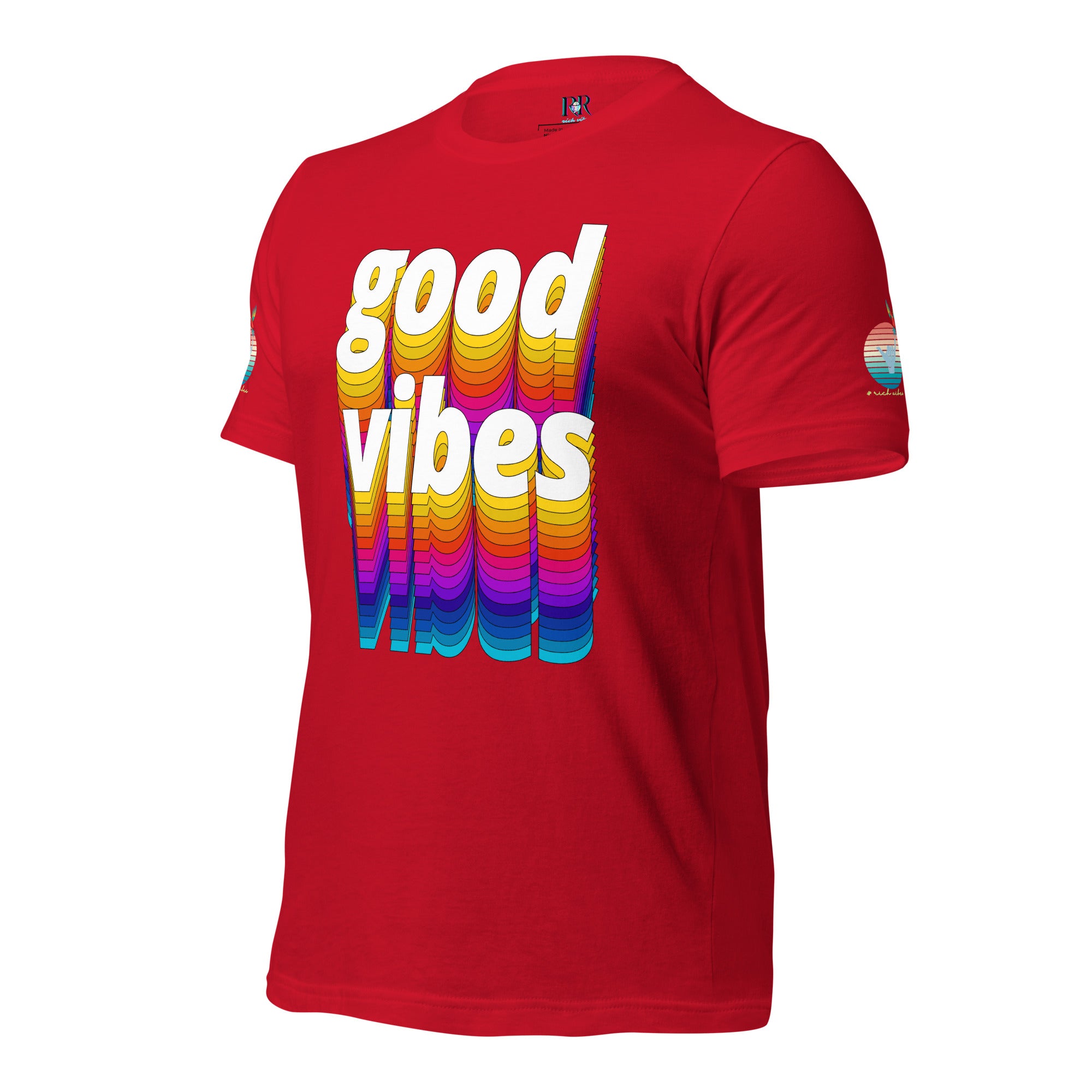Rich Drip Good Vibes Multi Colored Circle - Unisex t-shirt Red