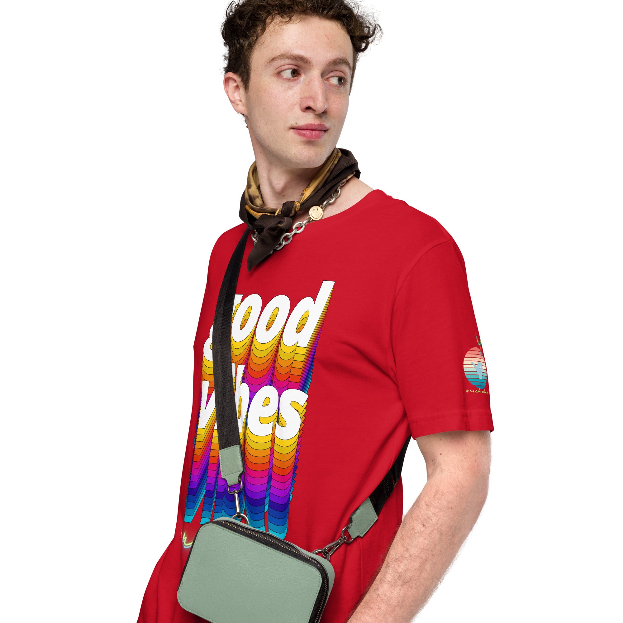 Rich Drip Good Vibes Multi Colored Circle 1.0 - Unisex t-shirt Red