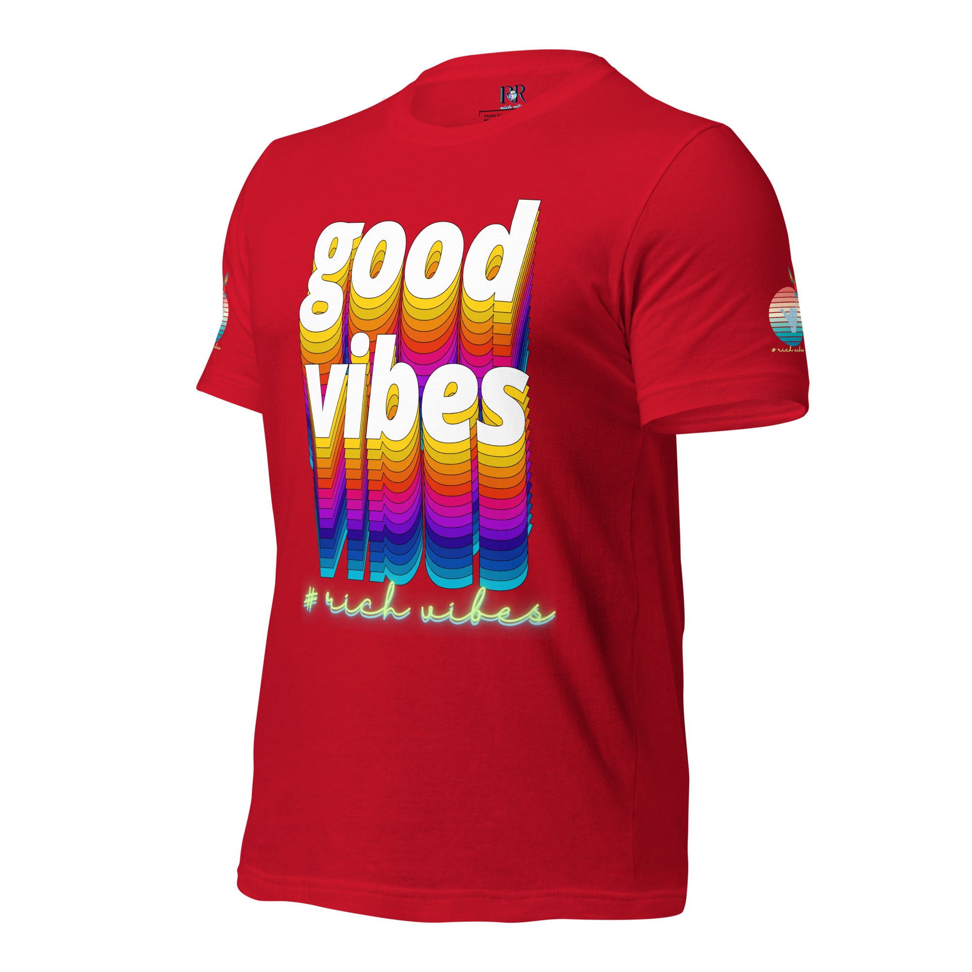 Rich Drip Good Vibes Multi Colored Circle 1.0 - Unisex t-shirt Red