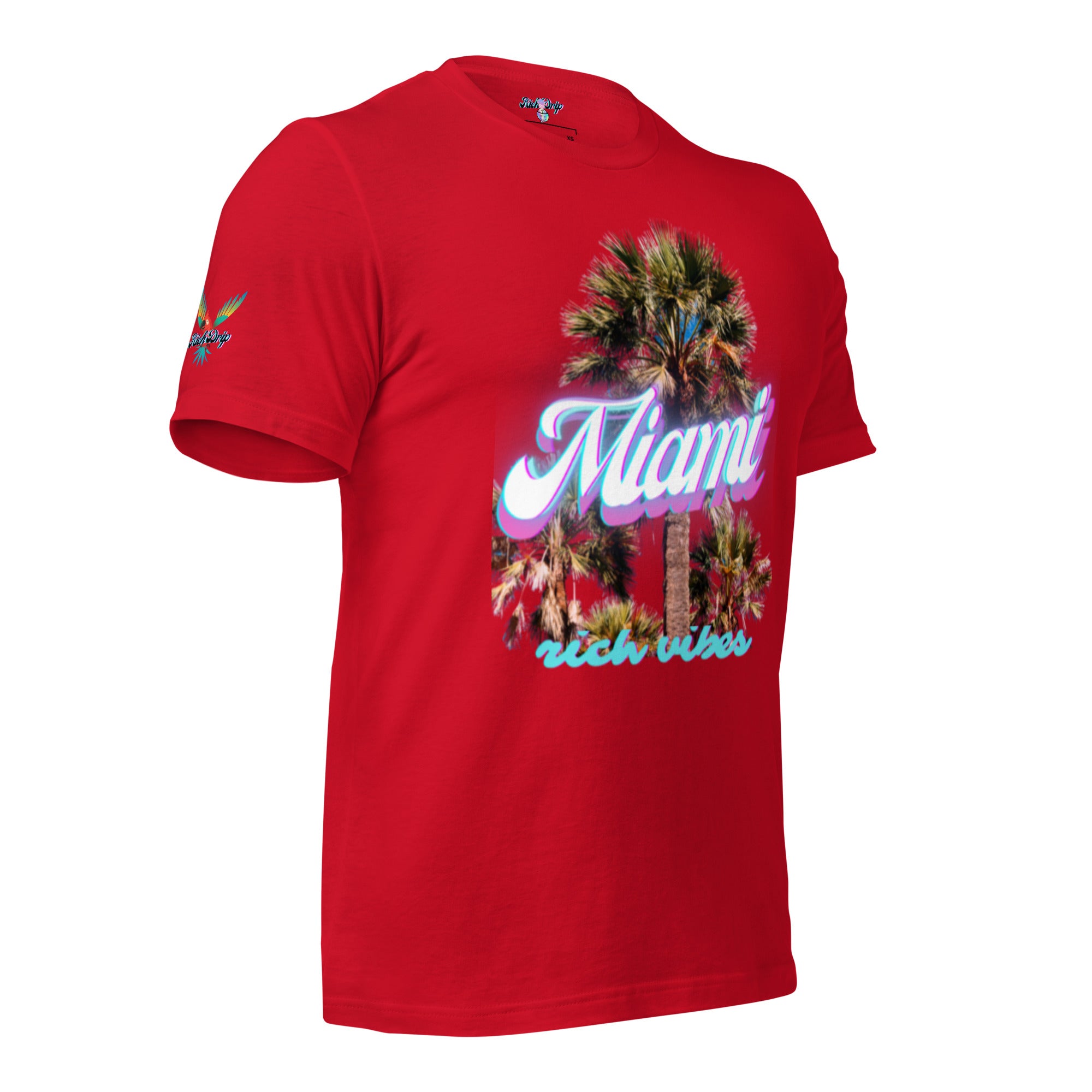 RV Rich Drip Miami Palm Tree Silhouette Red - Unisex t-shirt