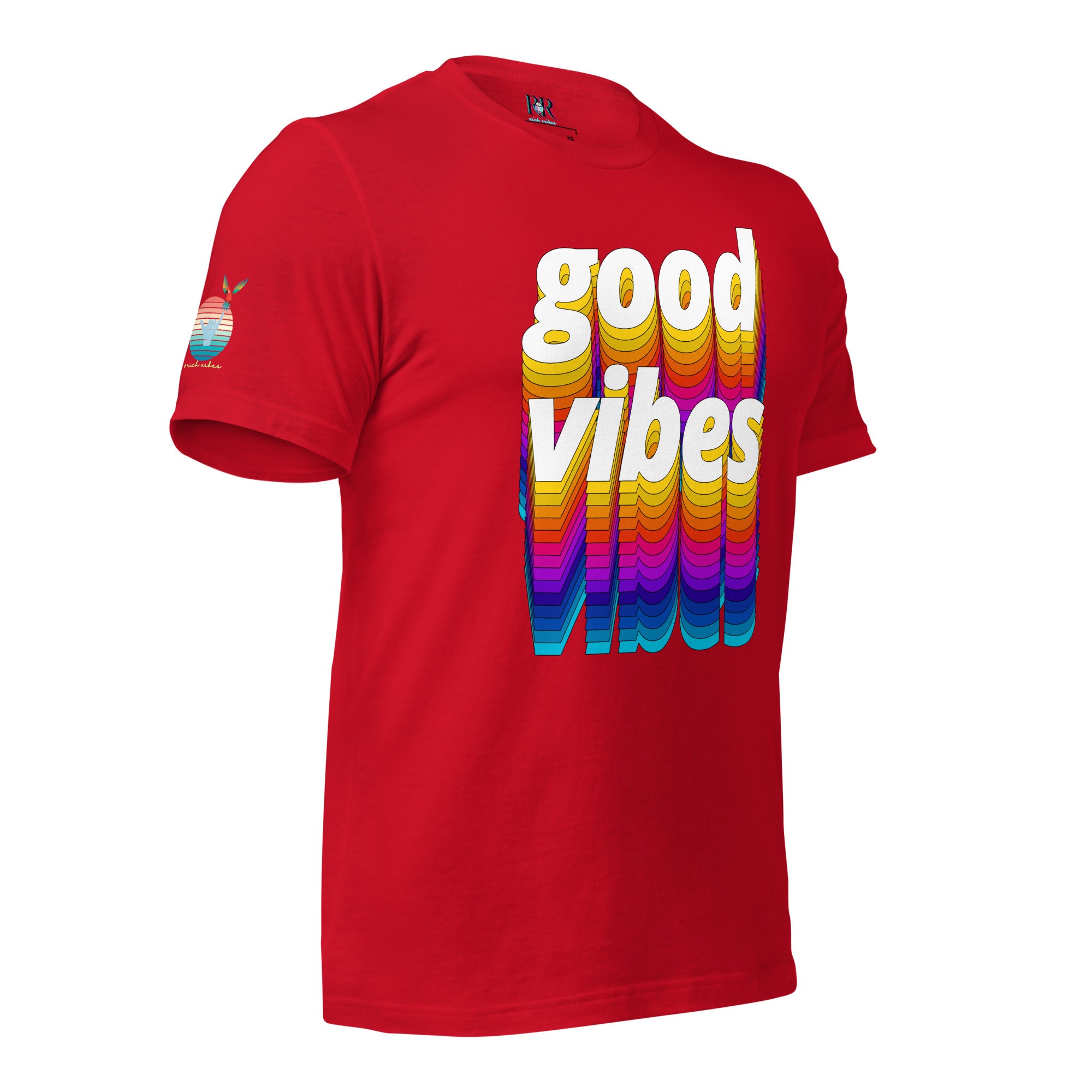 Rich Drip Good Vibes Multi Colored Circle - Unisex t-shirt Red