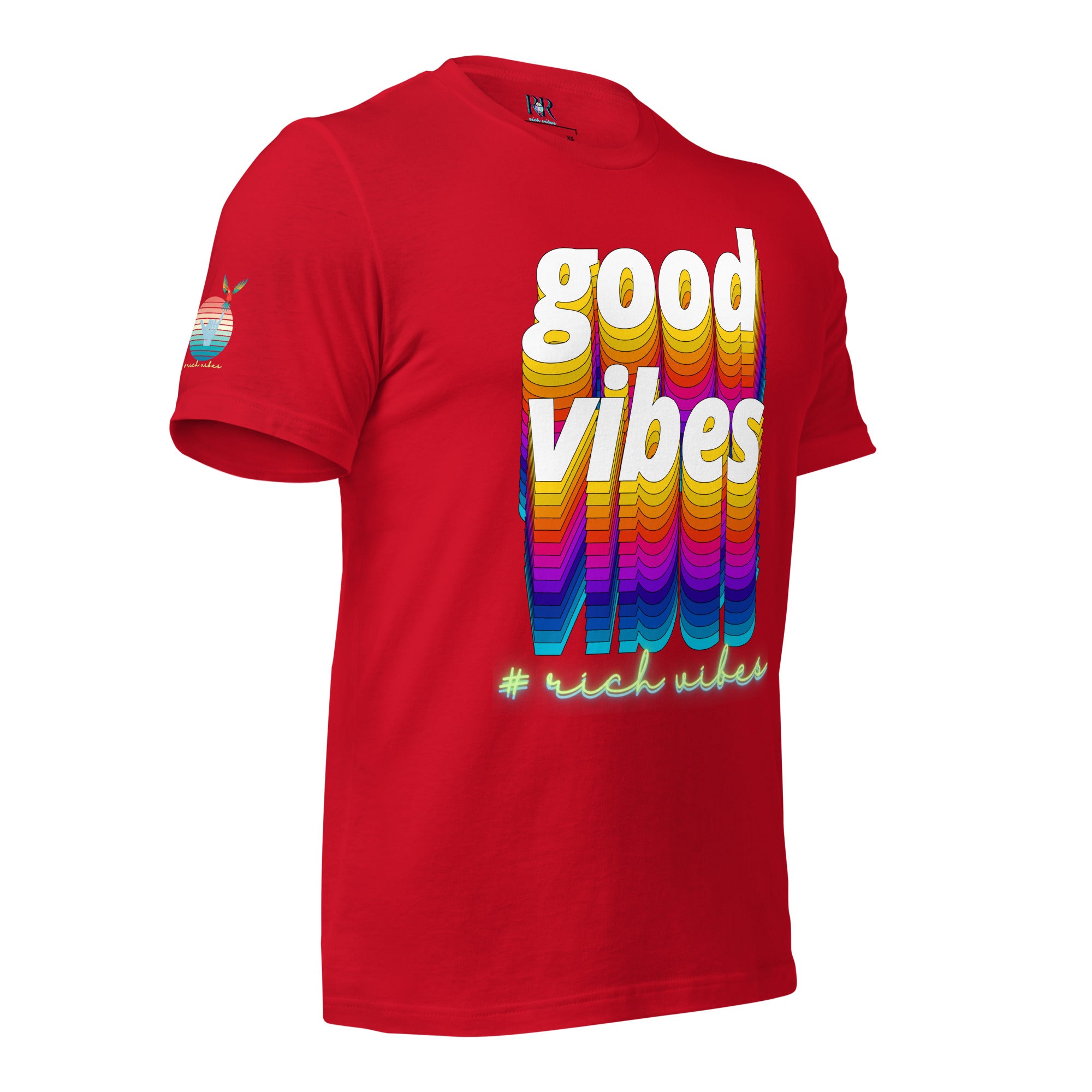 Rich Drip Good Vibes Multi Colored Circle 1.0 - Unisex t-shirt Red