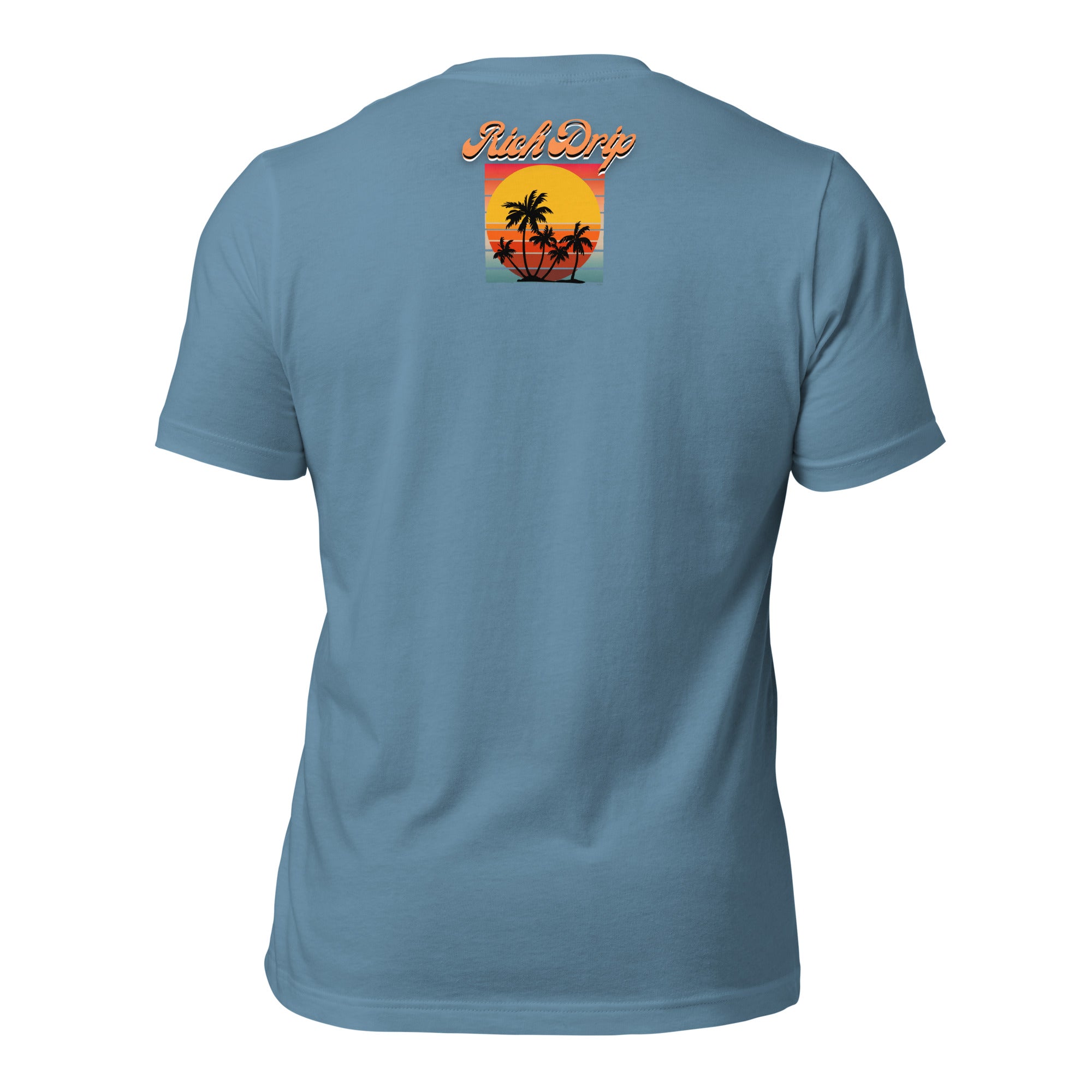 Rich Drip Orange Skull Palm Tree Sunset - Unisex t-shirt