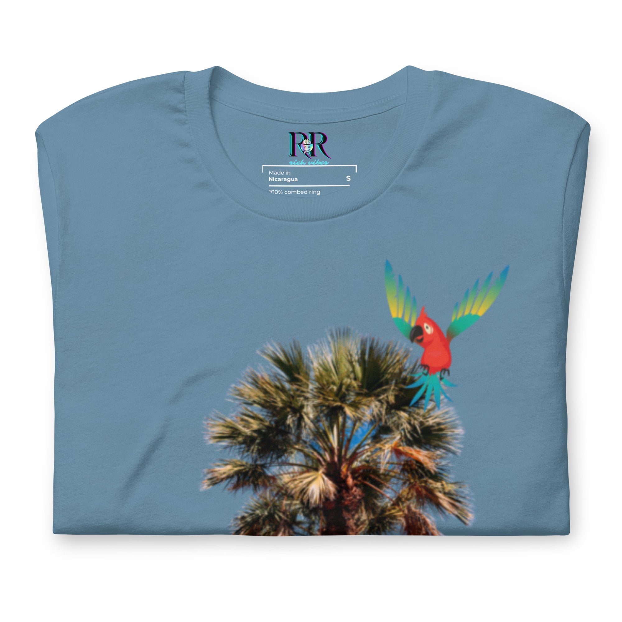 Rich Drip Volt Rich Vibes Colorful Palm Tree Silhouette Multi Colored Circle - Unisex t-shirt