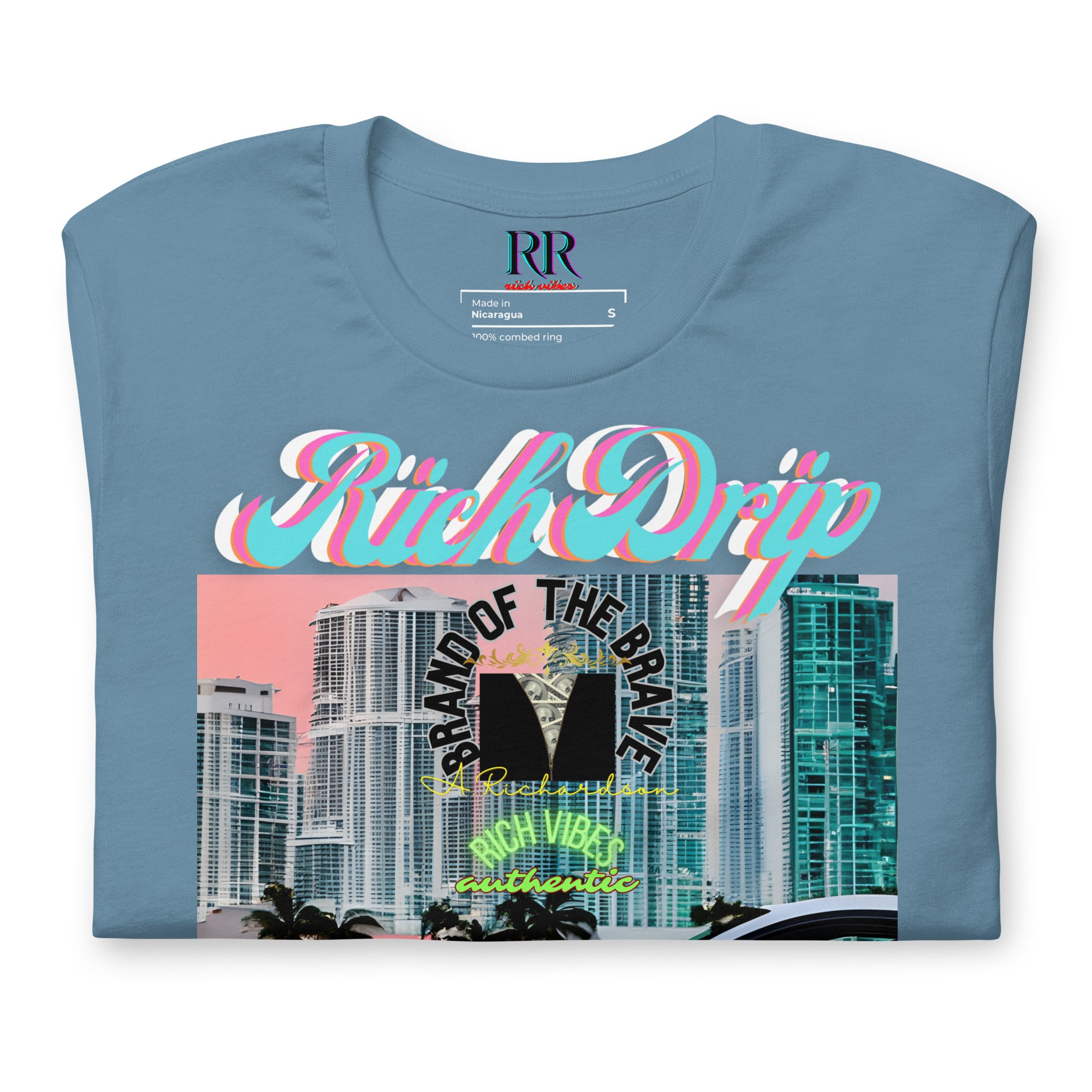 Rich Vibes Motor Sport Miami White Rari Black - Unisex t-shirt