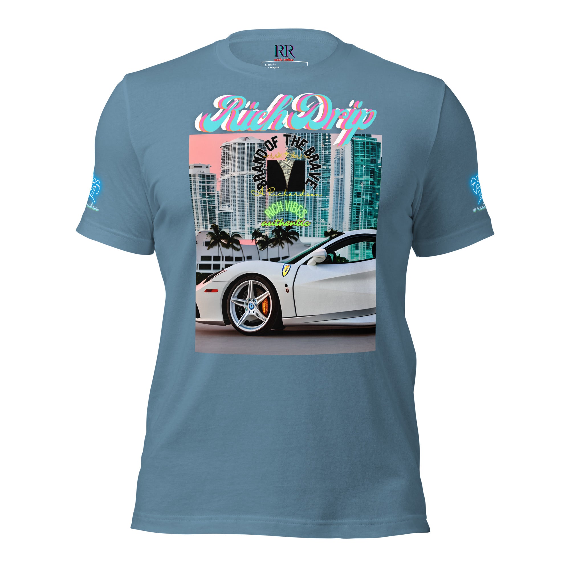 Rich Vibes Motor Sport Miami White Rari Black - Unisex t-shirt