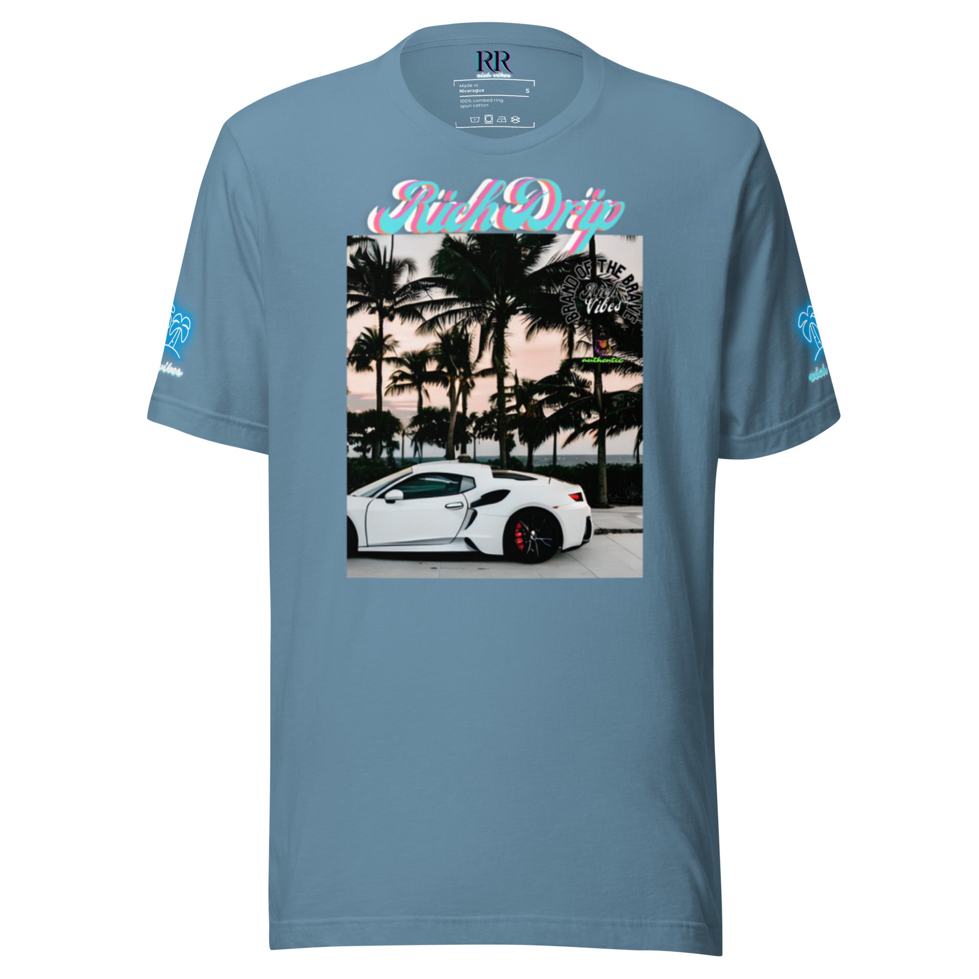 RV Rich Drip Brand Of The Brave Windy Palms White Motor Sport Pastel - Unisex t-shirt