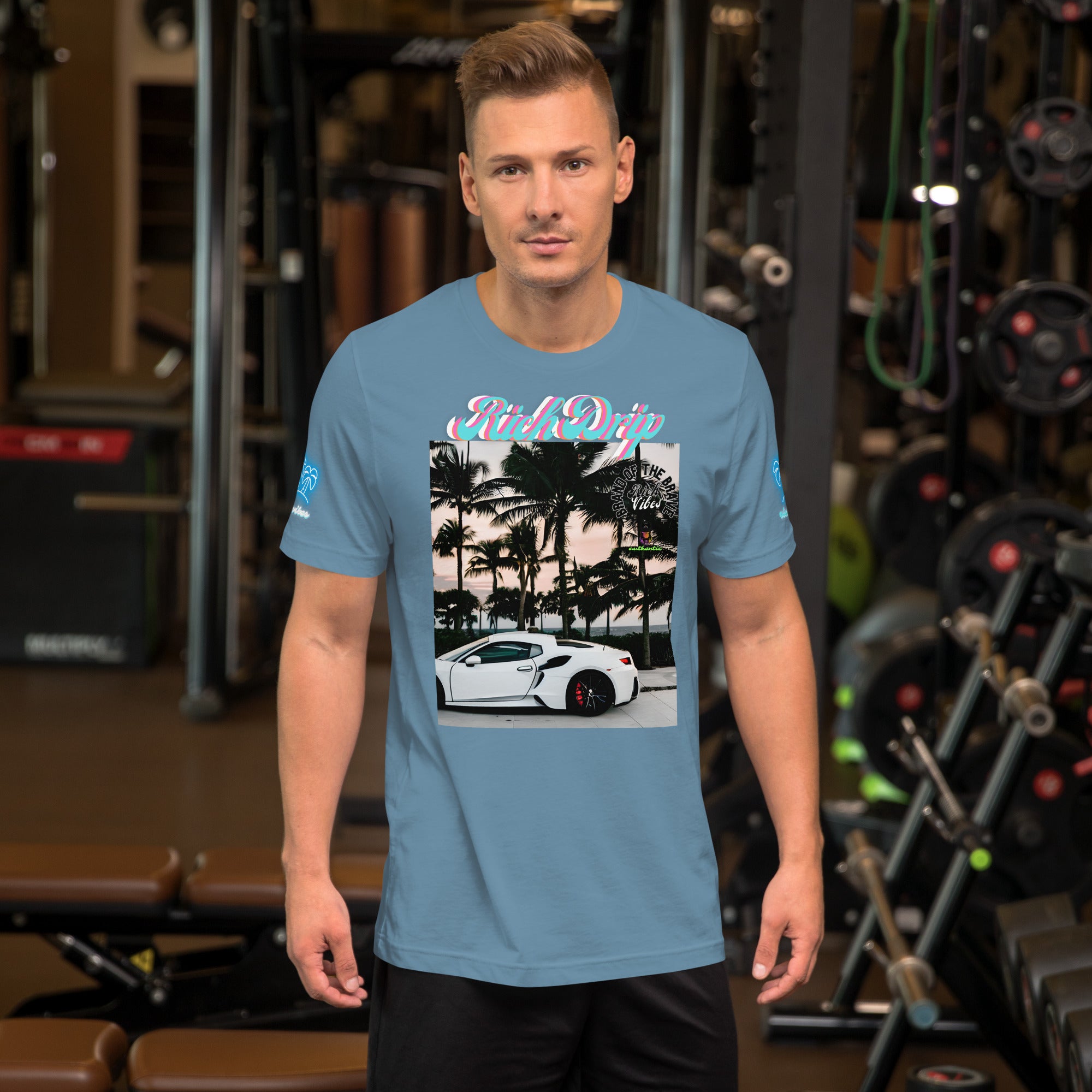 RV Rich Drip Brand Of The Brave Windy Palms White Motor Sport Pastel - Unisex t-shirt