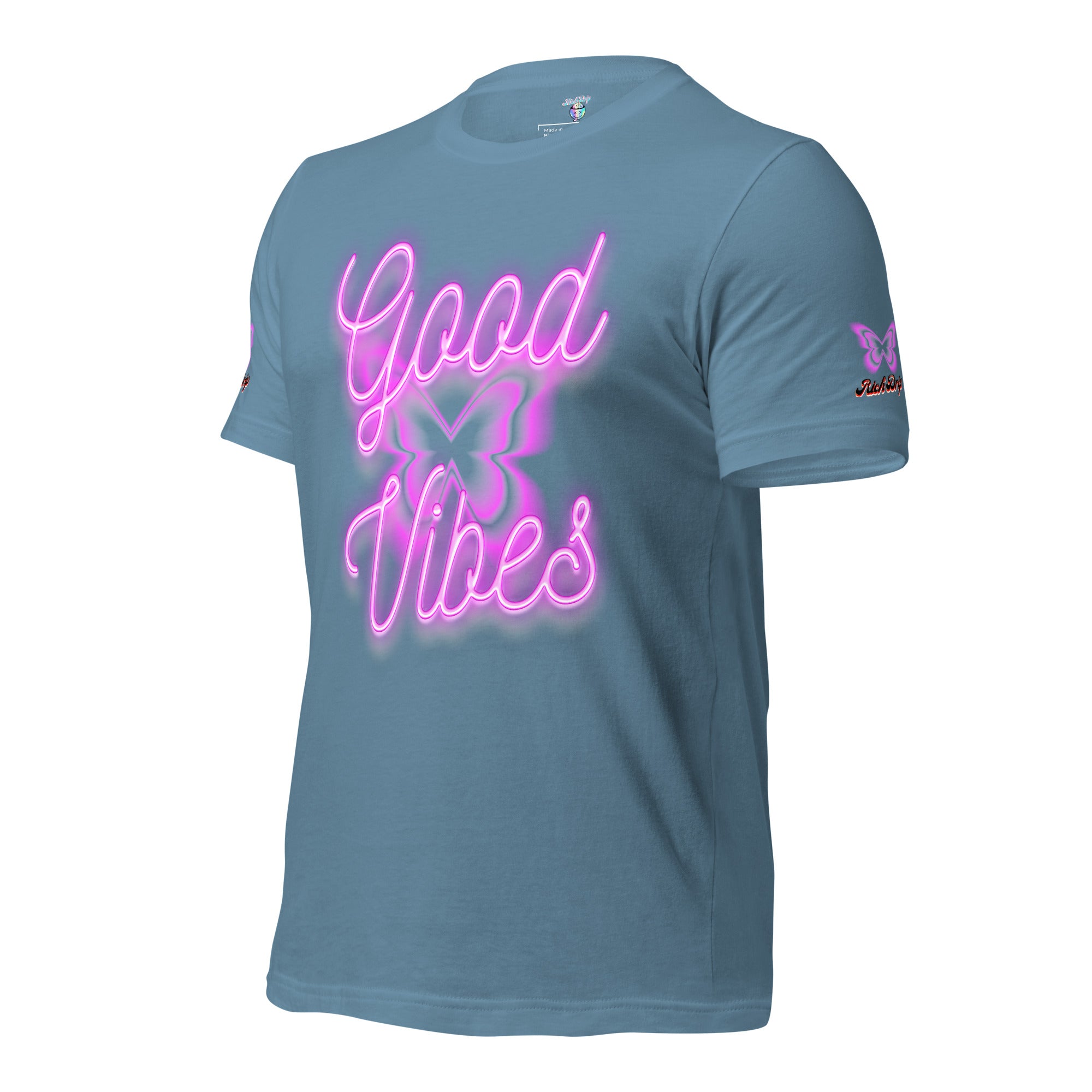 Rich Good Vibes Purple ButterFly "Enjoy Every Moment" - Unisex t-shirt