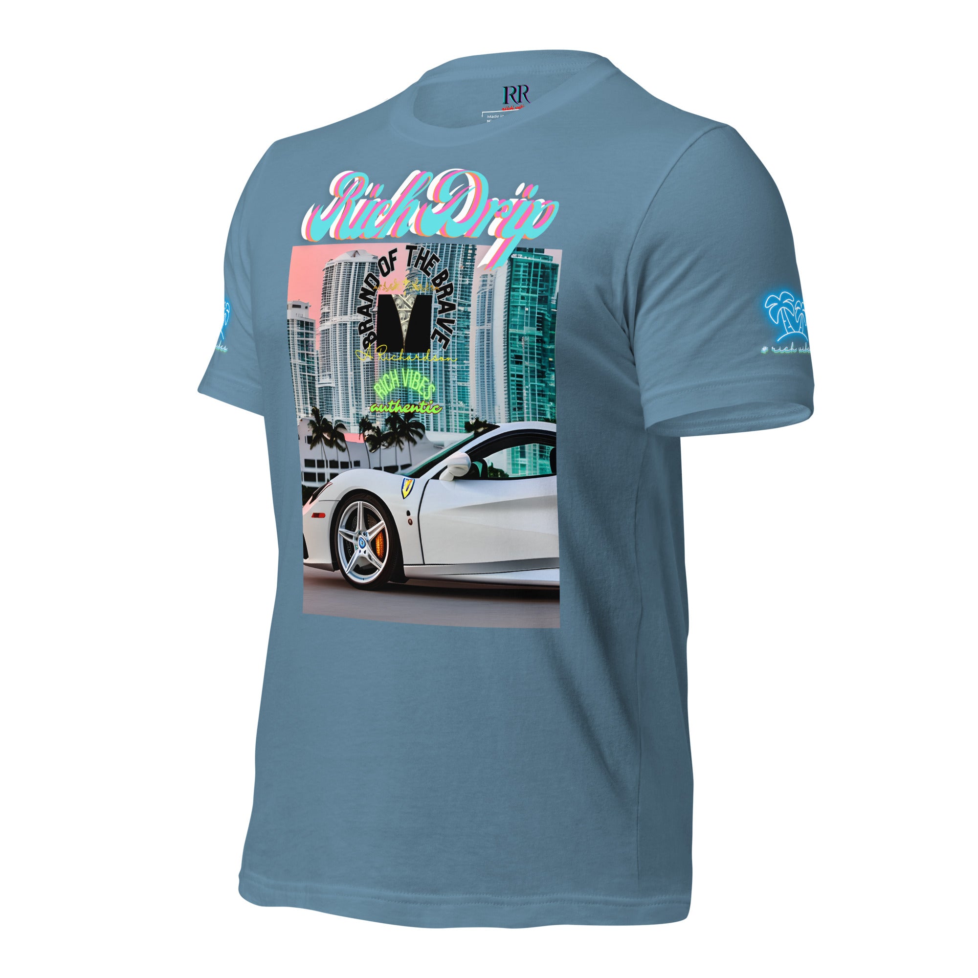 Rich Vibes Motor Sport Miami White Rari Black - Unisex t-shirt