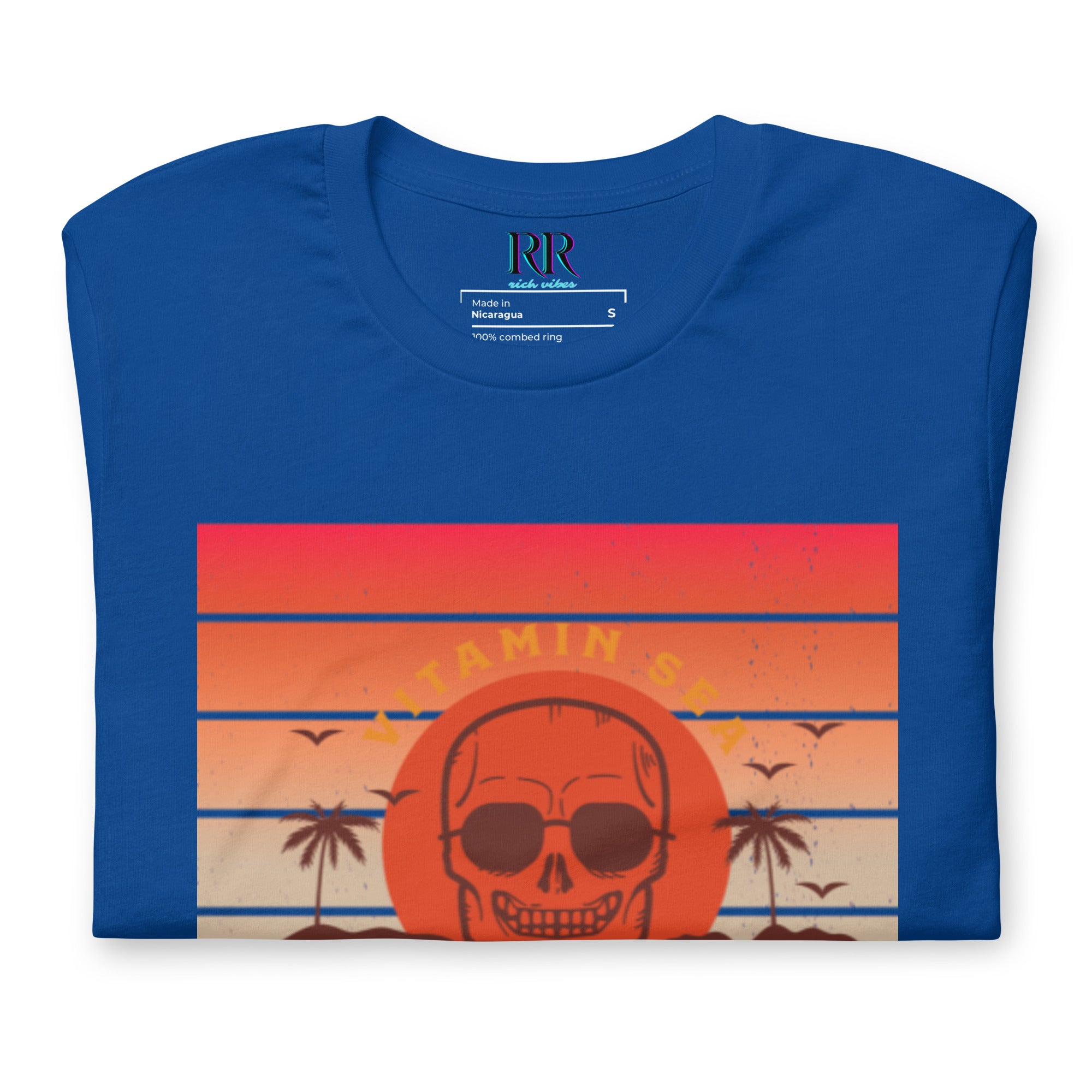 Rich Vibes Vitamin Sea Royal Blue - Unisex Staple T-Shirt | Bella + Canvas 3001