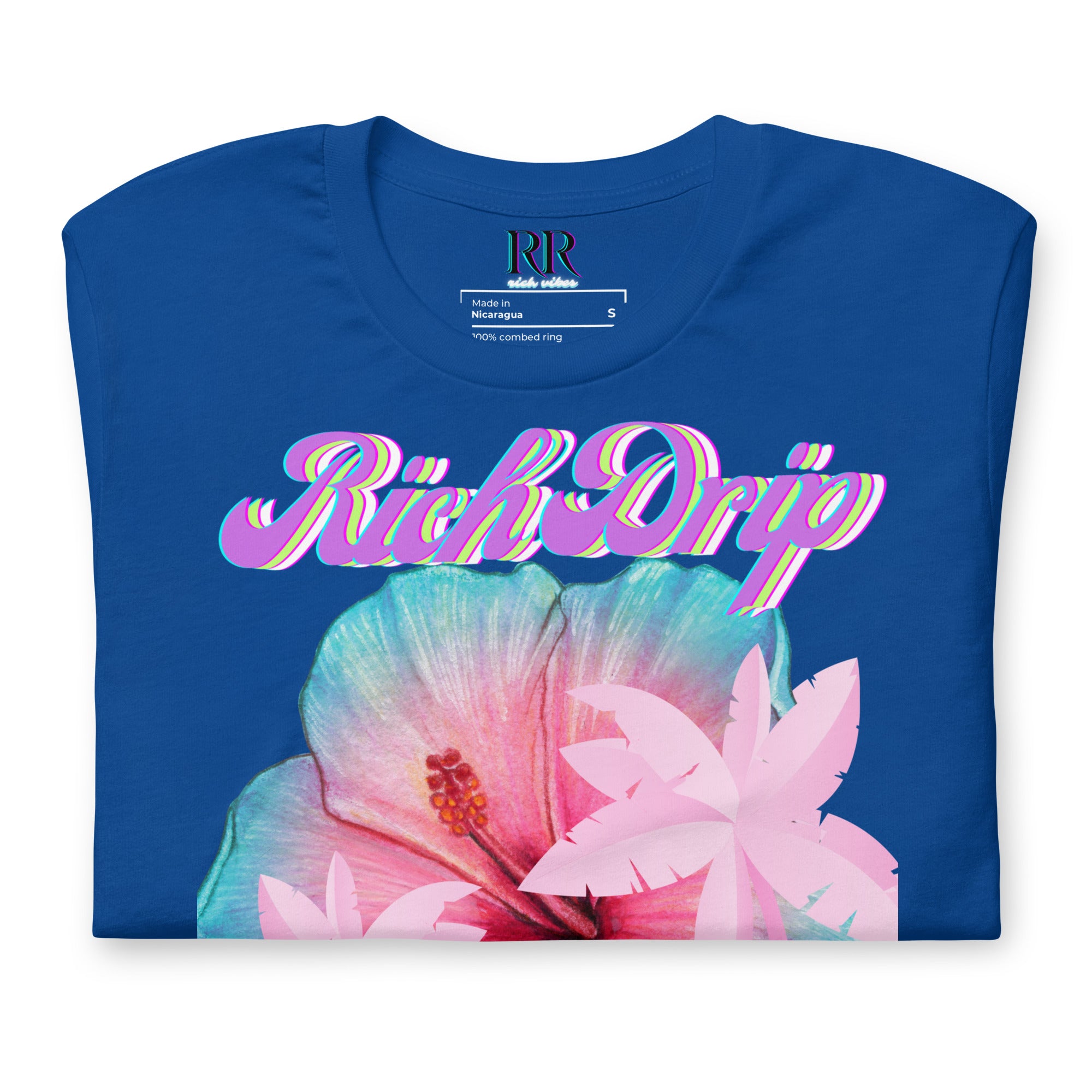 RV Rich Drip Her King Tropical Pink Palm Tree - Unisex t-shirt Royal Blue