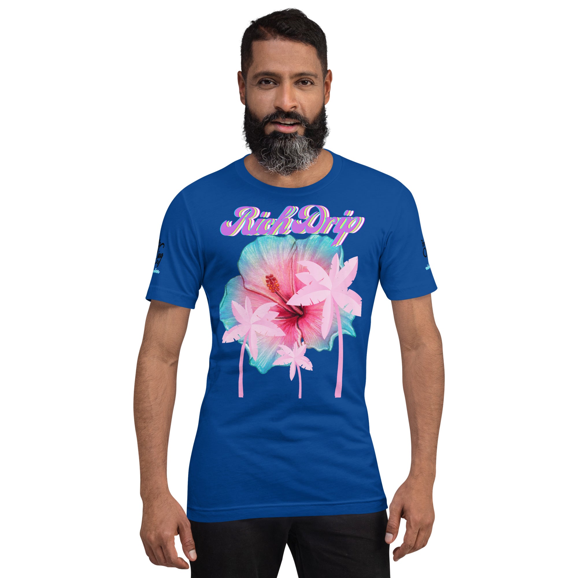 RV Rich Drip Her King Tropical Pink Palm Tree - Unisex t-shirt Royal Blue