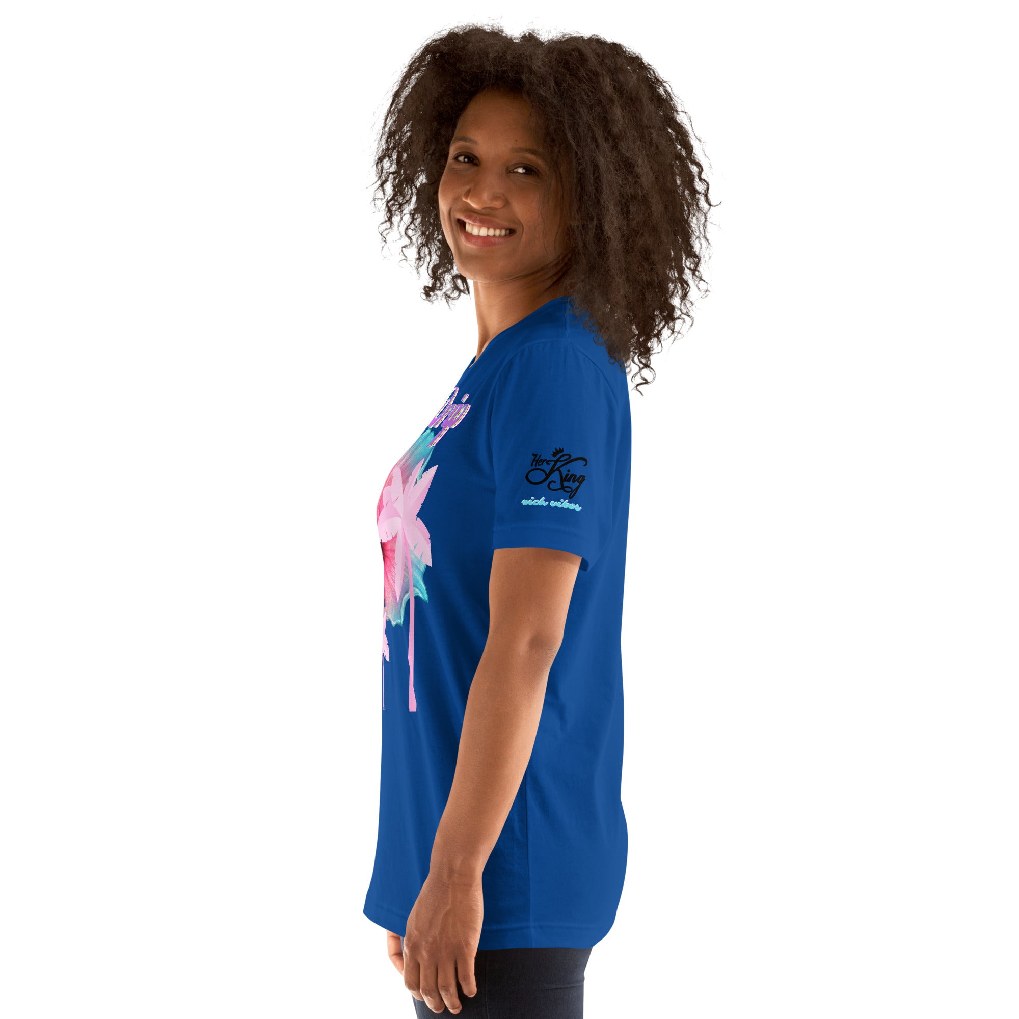 RV Rich Drip Her King Tropical Pink Palm Tree - Unisex t-shirt Royal Blue