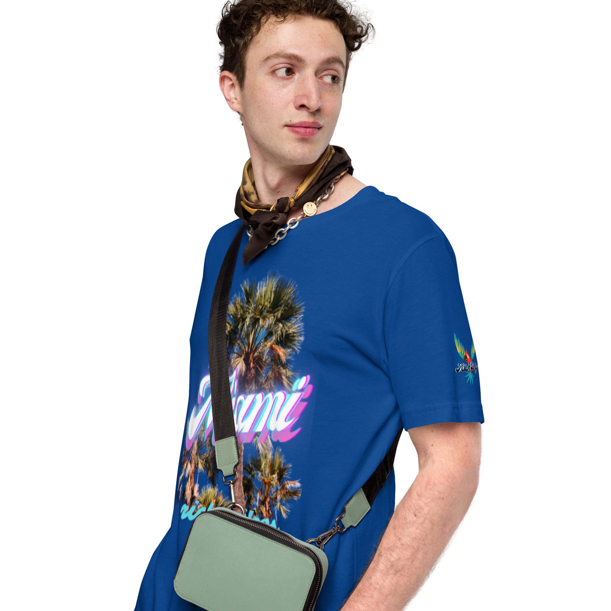 RV Rich Drip Miami Palm Tree Silhouette Royal Blue - Unisex t-shirt