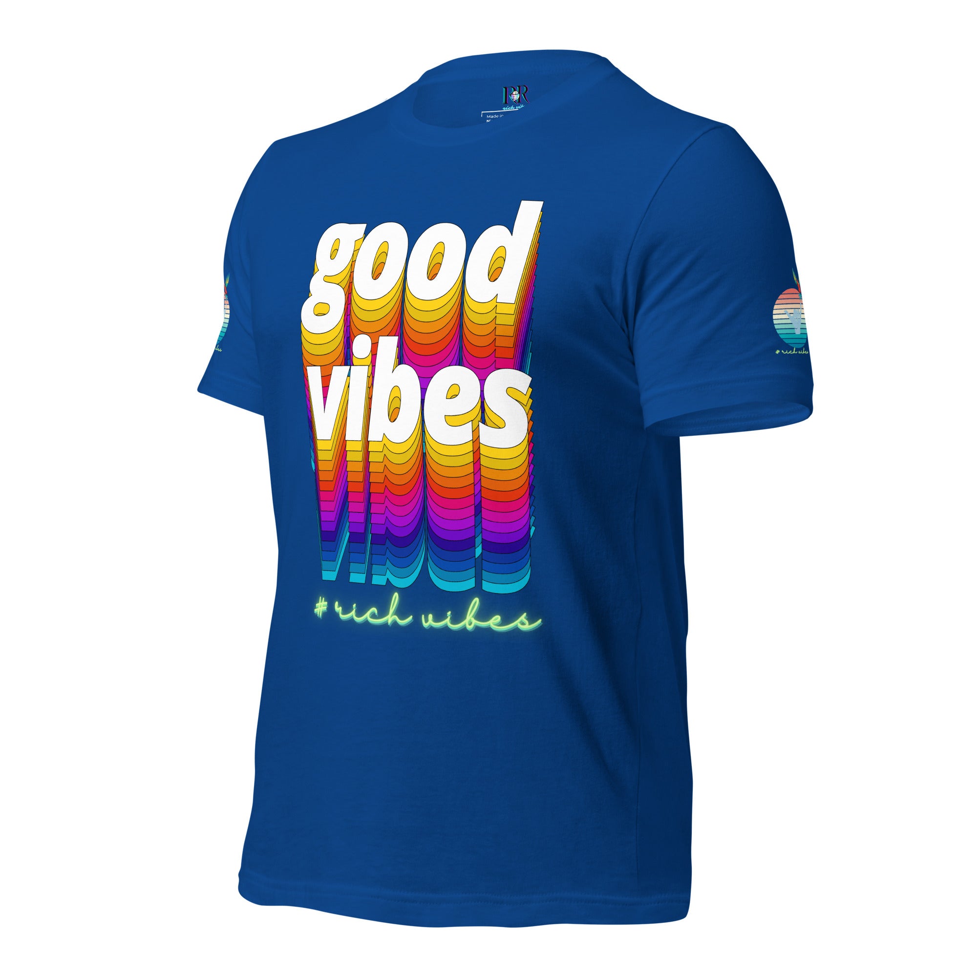 Rich Drip Good Vibes Multi Colored Circle 1.0 - Unisex t-shirt Royal Blue