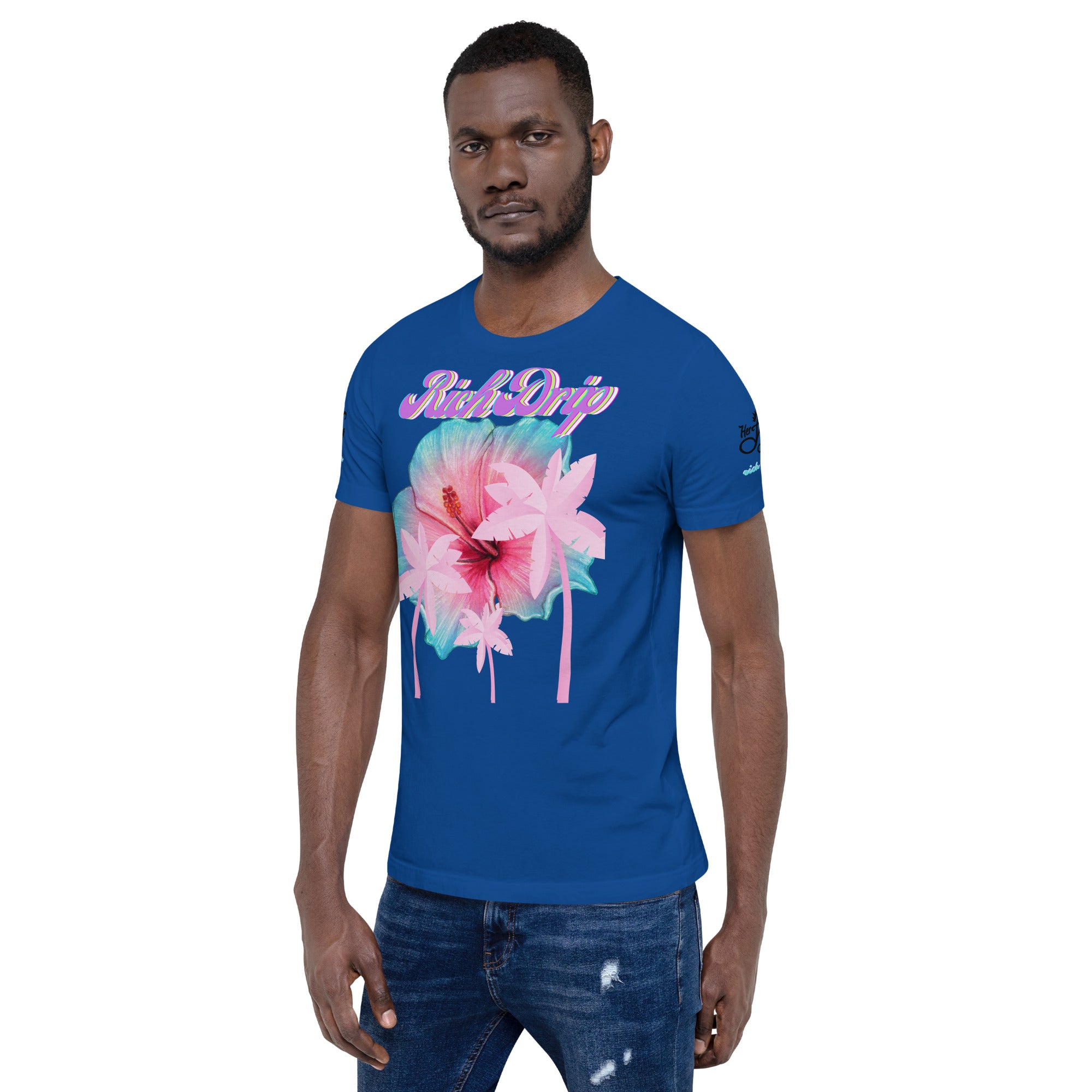 RV Rich Drip Her King Tropical Pink Palm Tree - Unisex t-shirt Royal Blue