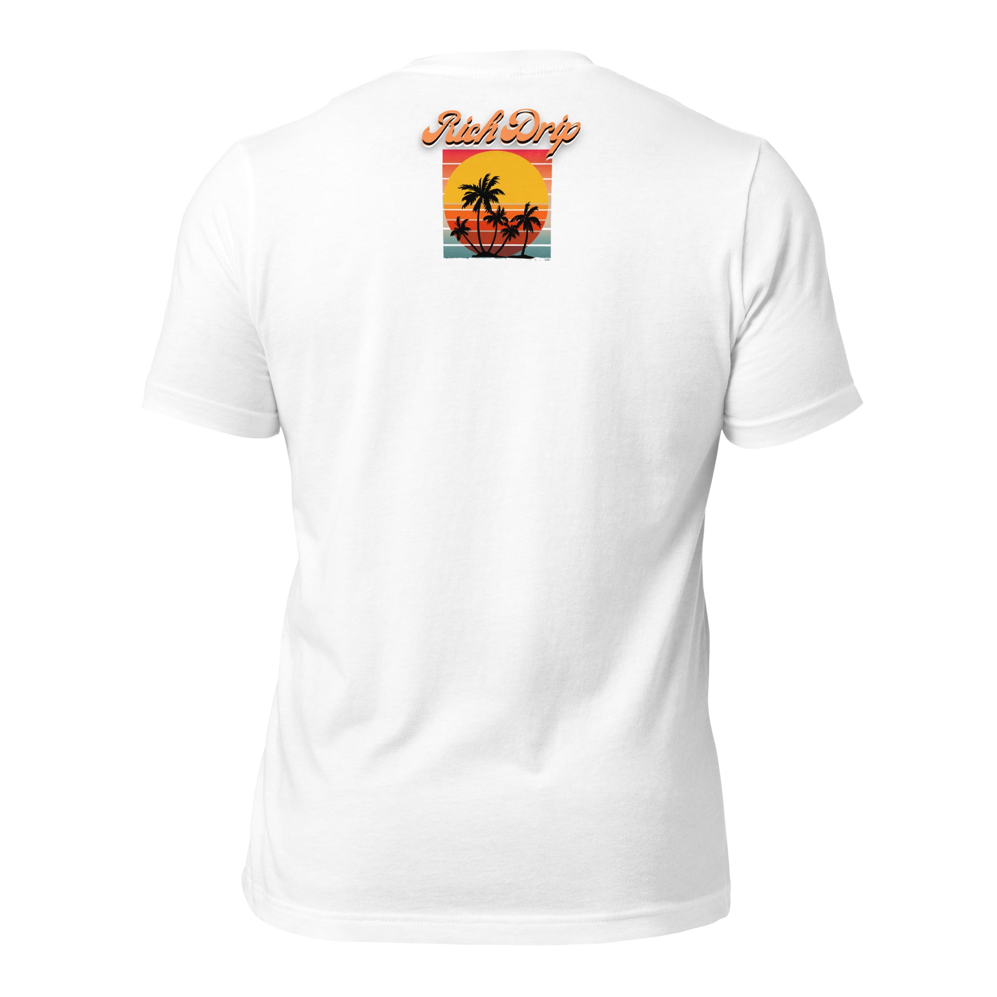 Rich Drip Orange Skull Palm Tree Sunset - Unisex t-shirt
