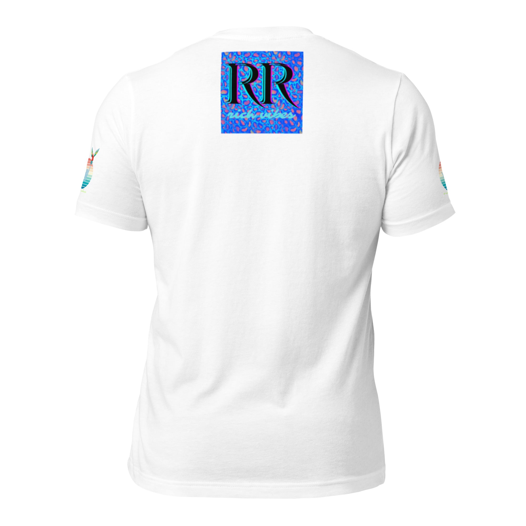 Rich Drip Volt Rich Vibes Colorful Palm Tree Silhouette Multi Colored Circle - Unisex t-shirt Pastel