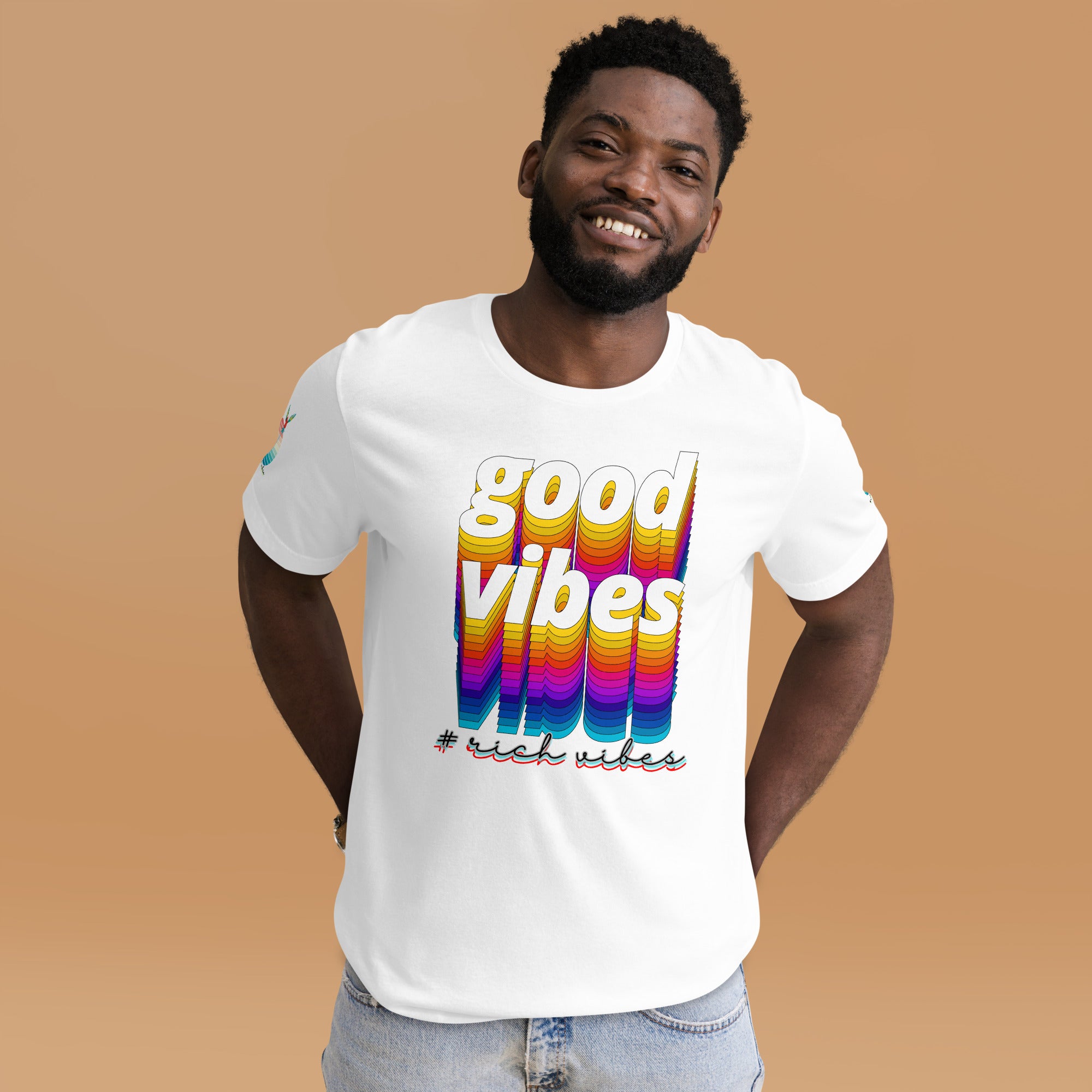 Rich Drip Good Vibes Multi Colored Circle 1.0 - Unisex t-shirt White