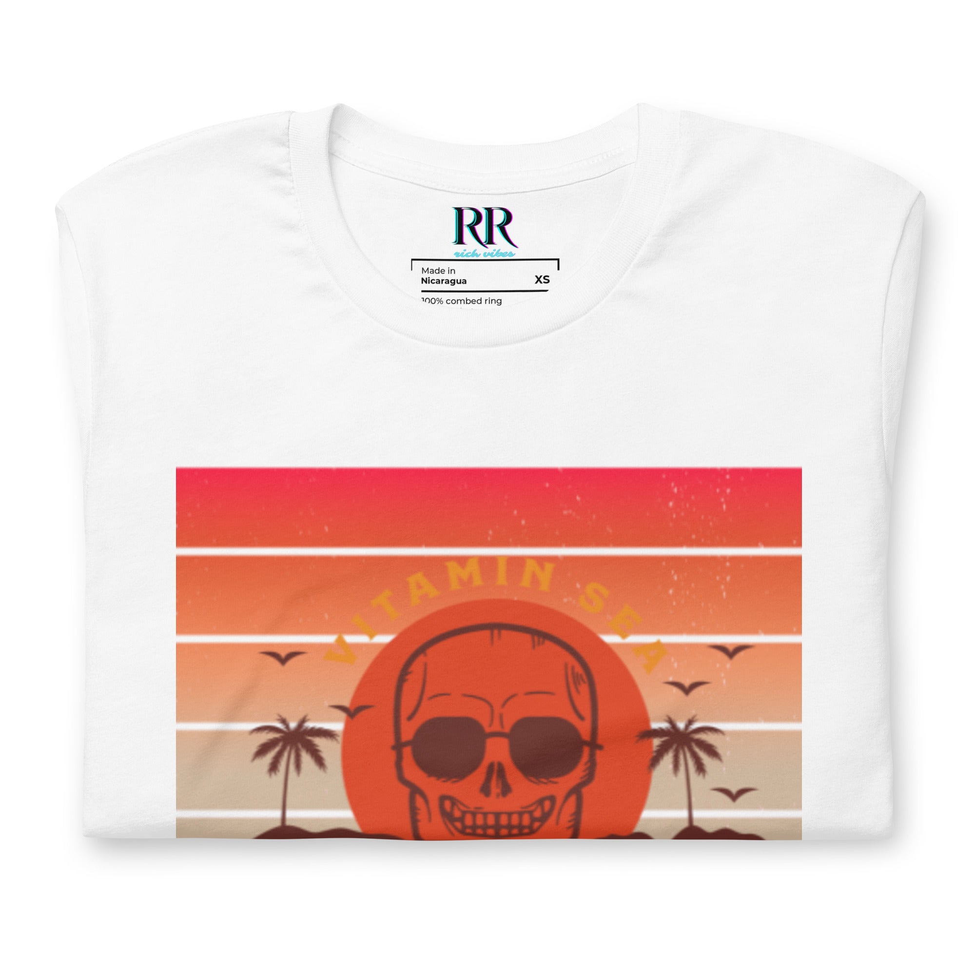Rich Vibes Vitamin Sea White - Unisex Staple T-Shirt | Bella + Canvas 3001