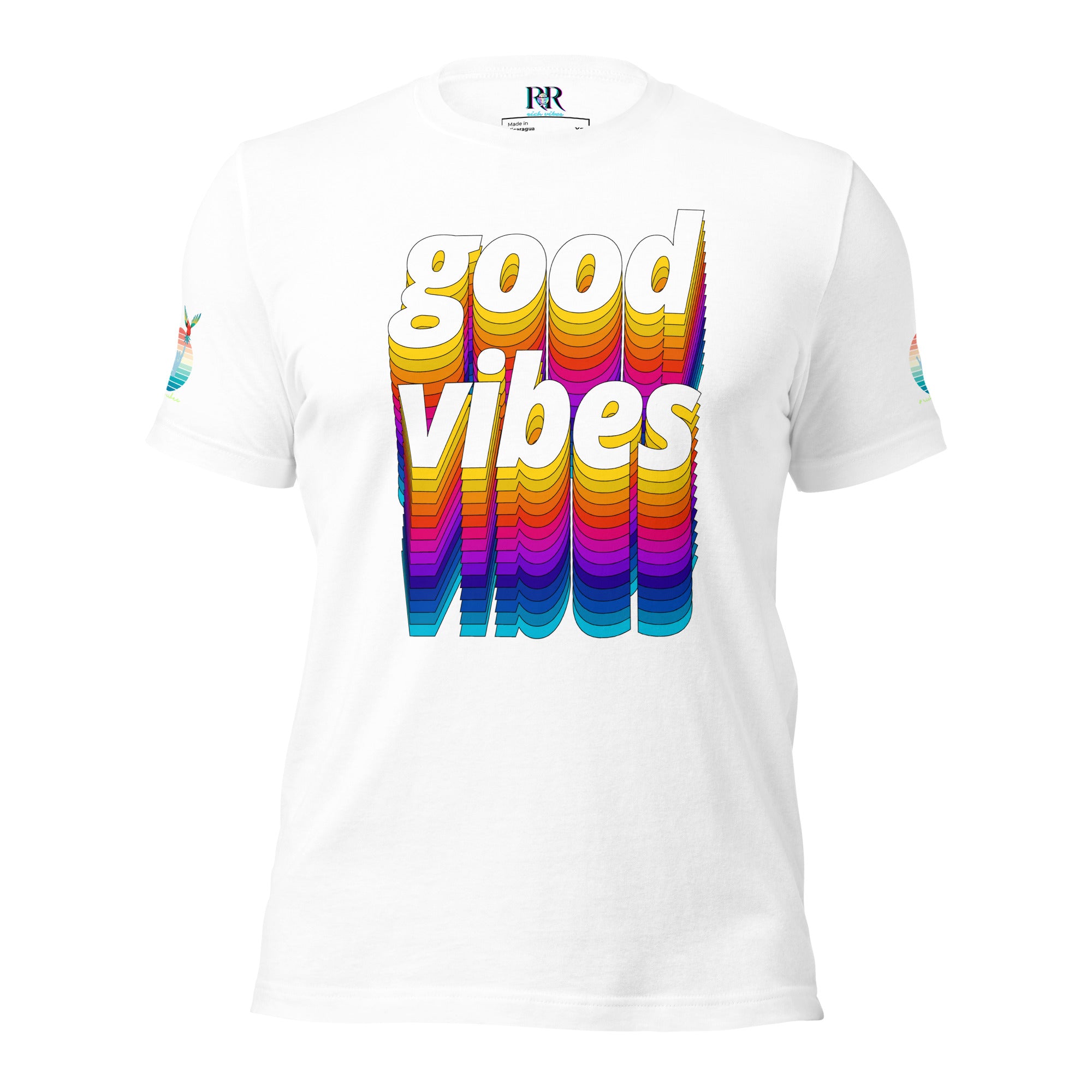 Rich Drip Good Vibes Multi Colored Circle - Unisex t-shirt White