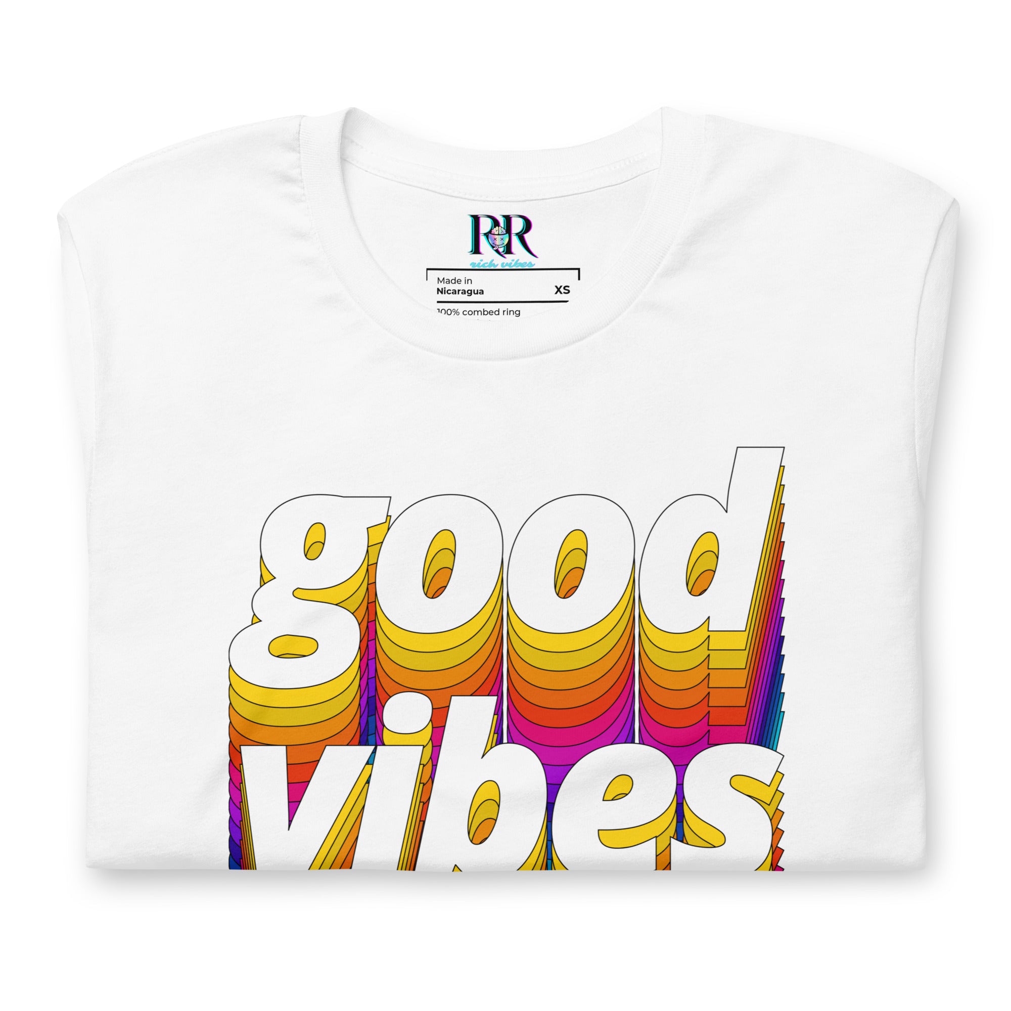Rich Drip Good Vibes Multi Colored Circle - Unisex t-shirt White
