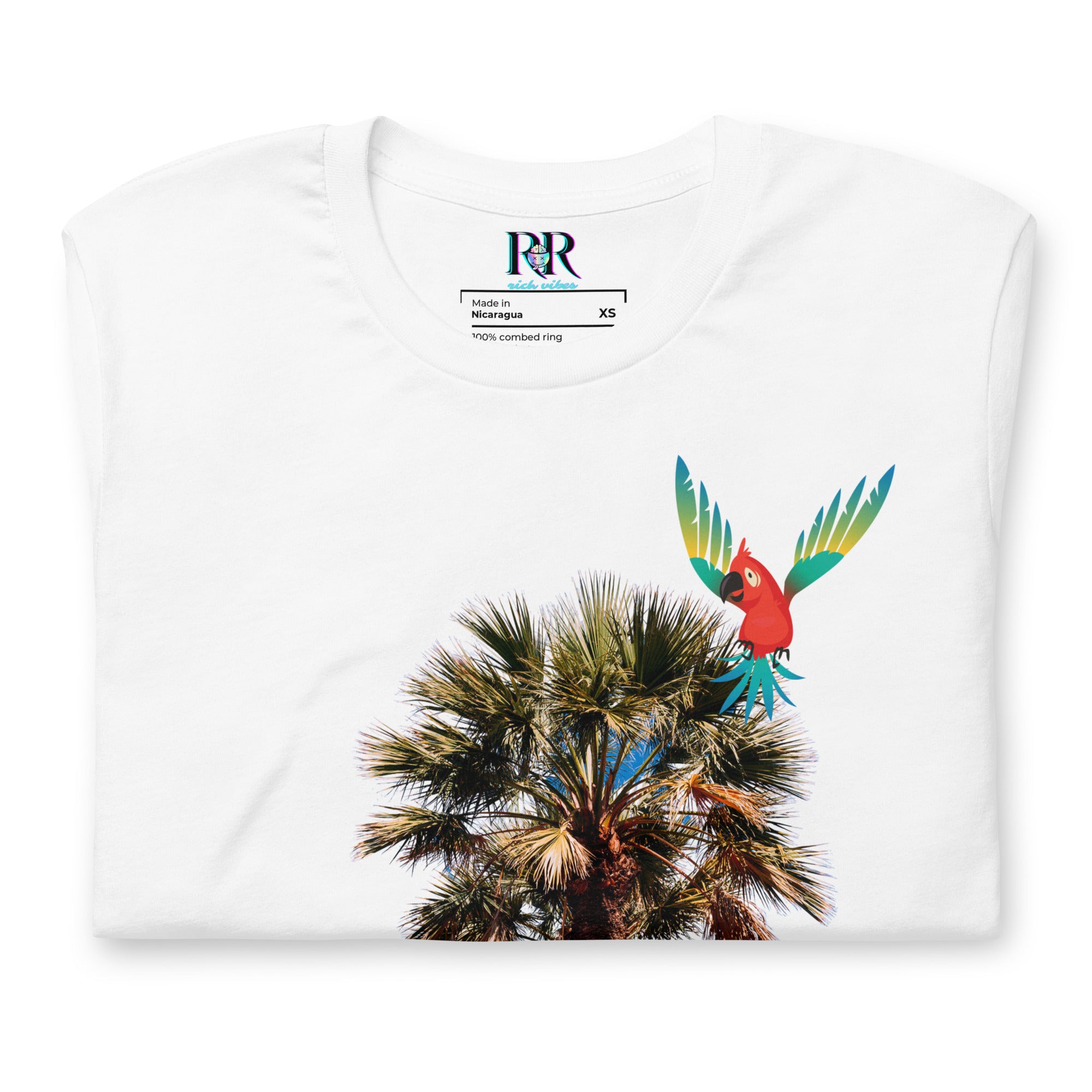 Rich Drip Volt Rich Vibes Colorful Palm Tree Silhouette Multi Colored Circle - Unisex t-shirt Pastel
