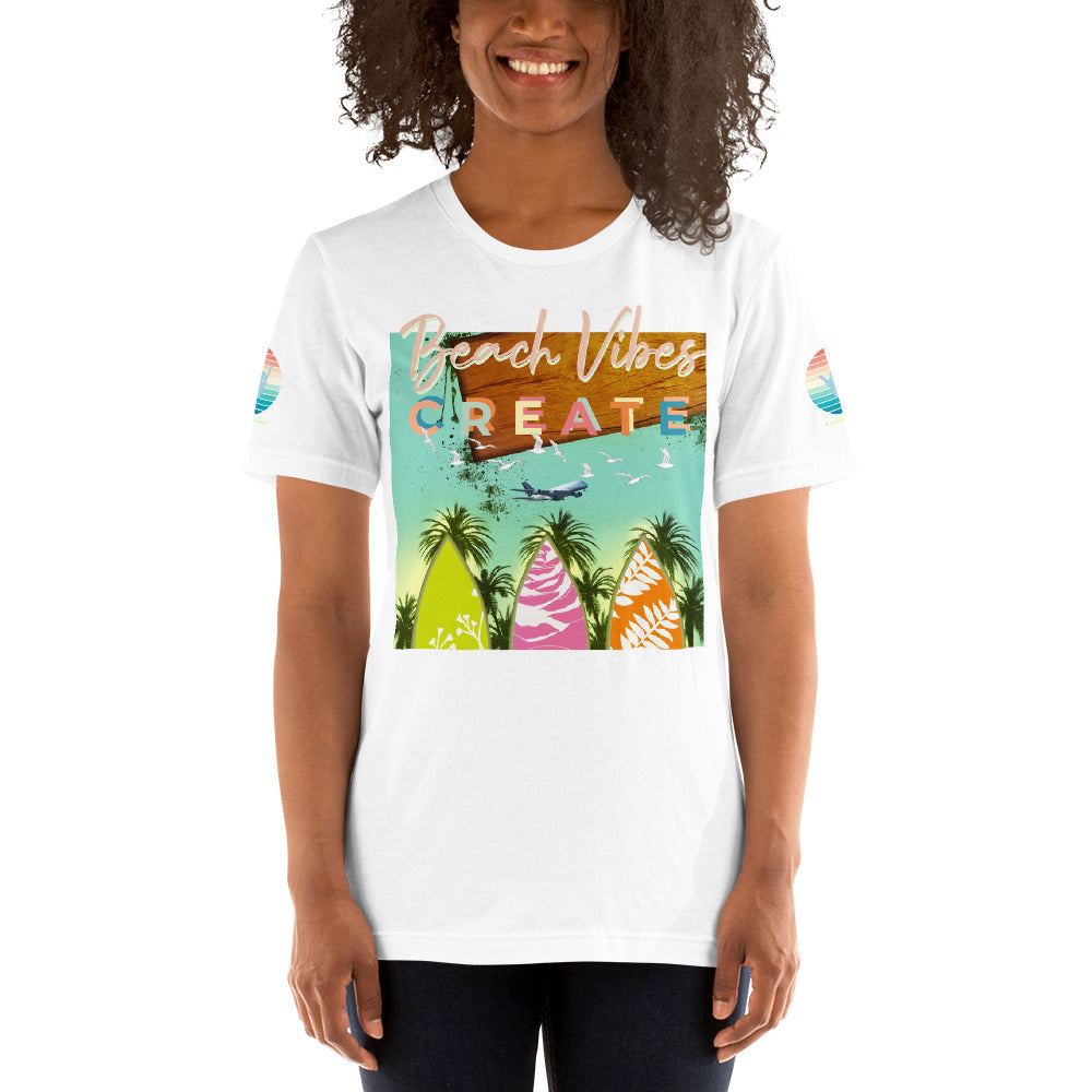 Sunset Vibes Beach Surf Creation 1.0 - Unisex t-shirt White