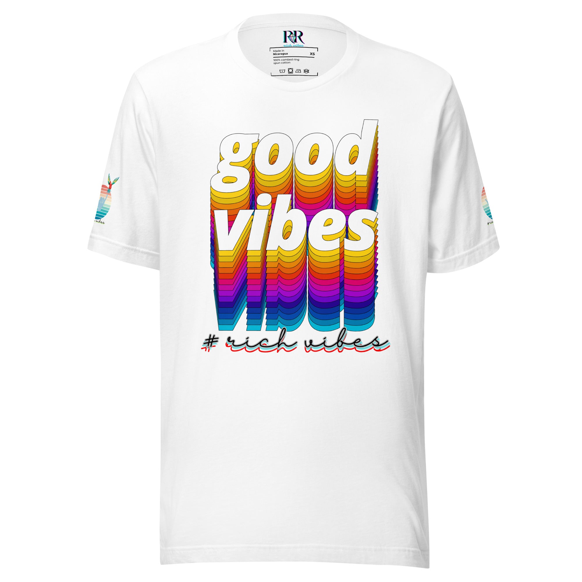 Rich Drip Good Vibes Multi Colored Circle 1.0 - Unisex t-shirt White
