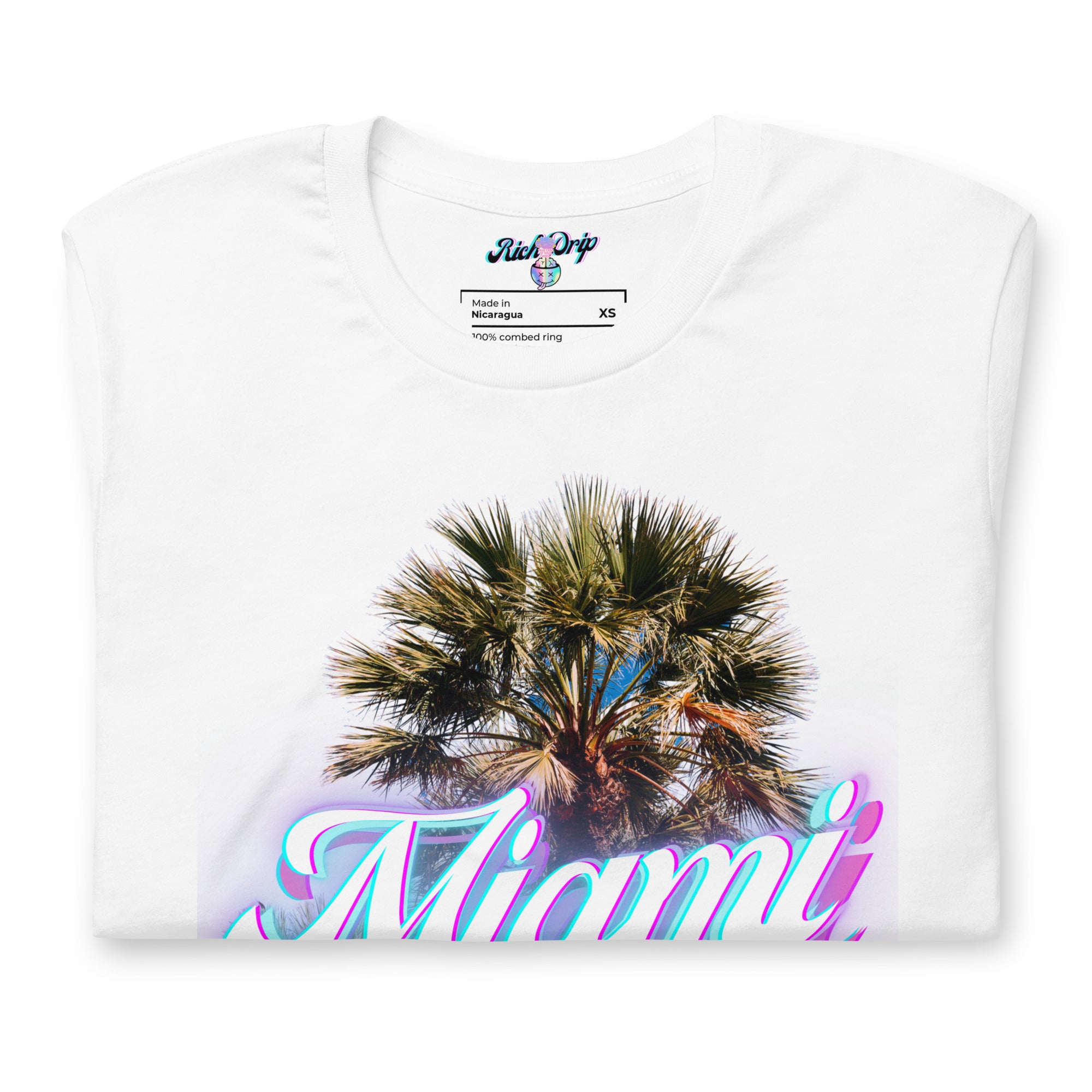 RV Rich Drip Miami Palm Tree Silhouette White - Unisex t-shirt